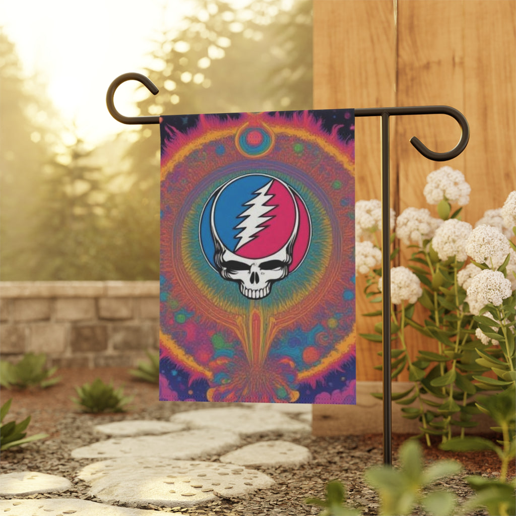 Psychedelic Steal Your Face Skull Garden Flag | House Banner