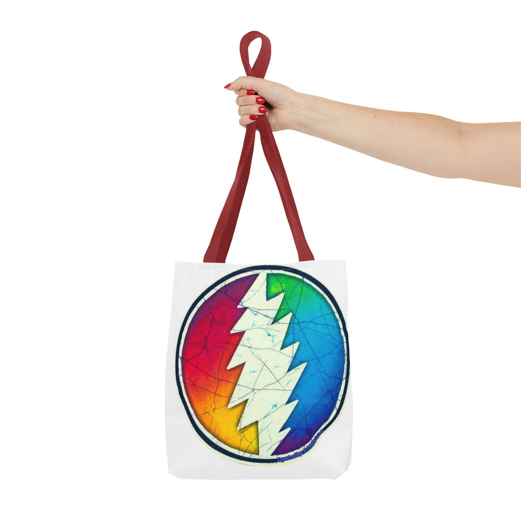 Rainbow Steal Your Face Tote Bag | Psychedelic Grateful Dead Circle