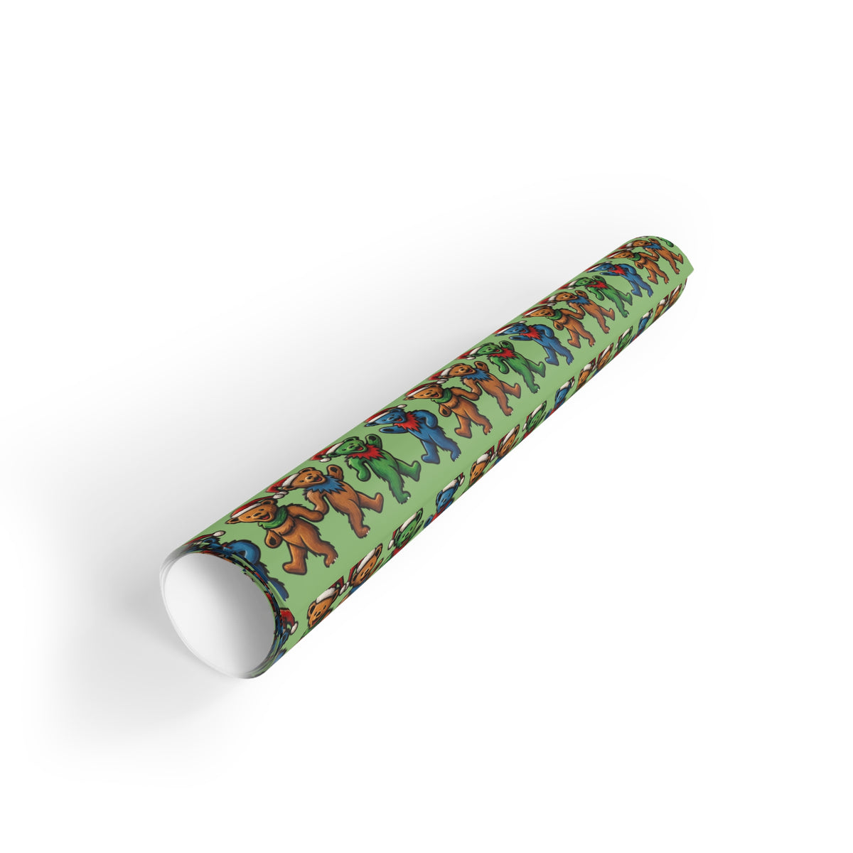 Dancing Gingerbread Pattern Gift Wrapping Paper Roll | Holiday Baking Theme, Grateful Dead inspired