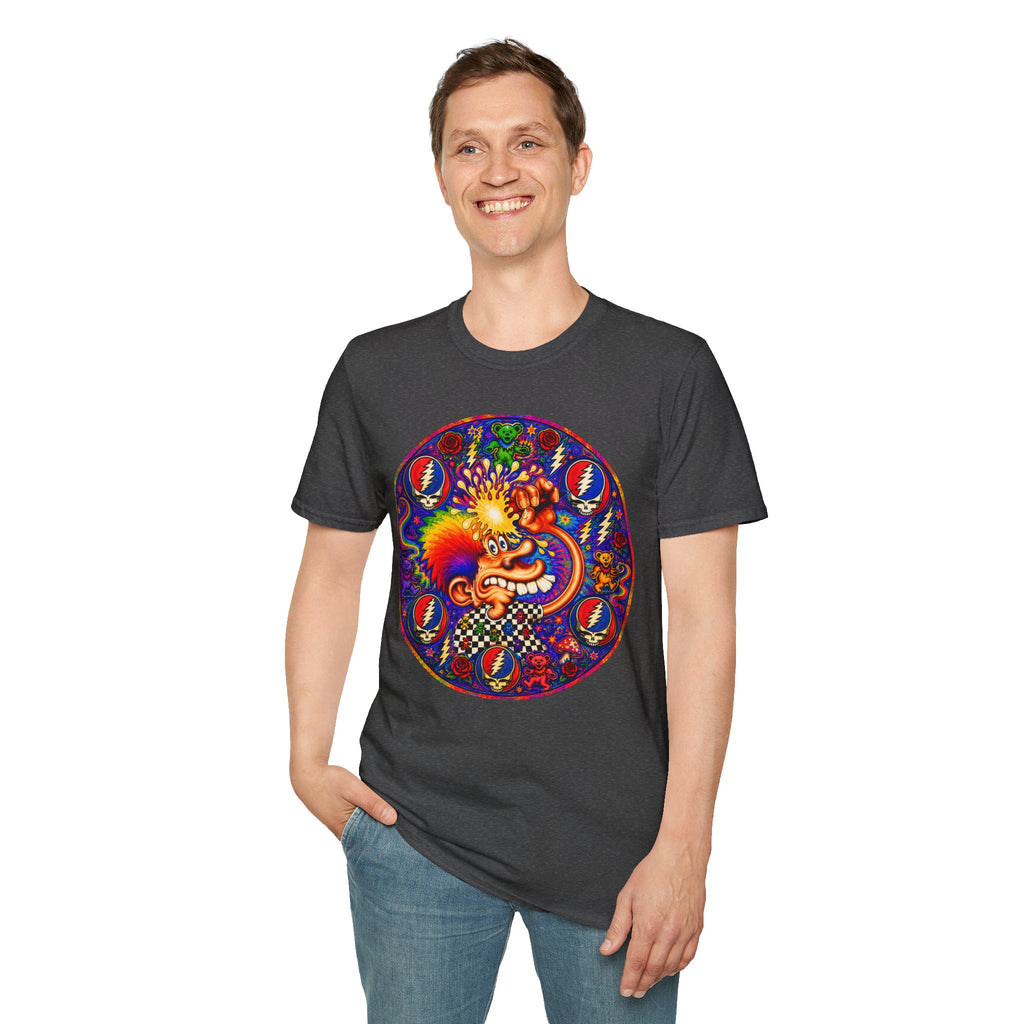 Psychedelic Grateful Dead T-Shirt | Retro Rainbow Skull Lightning