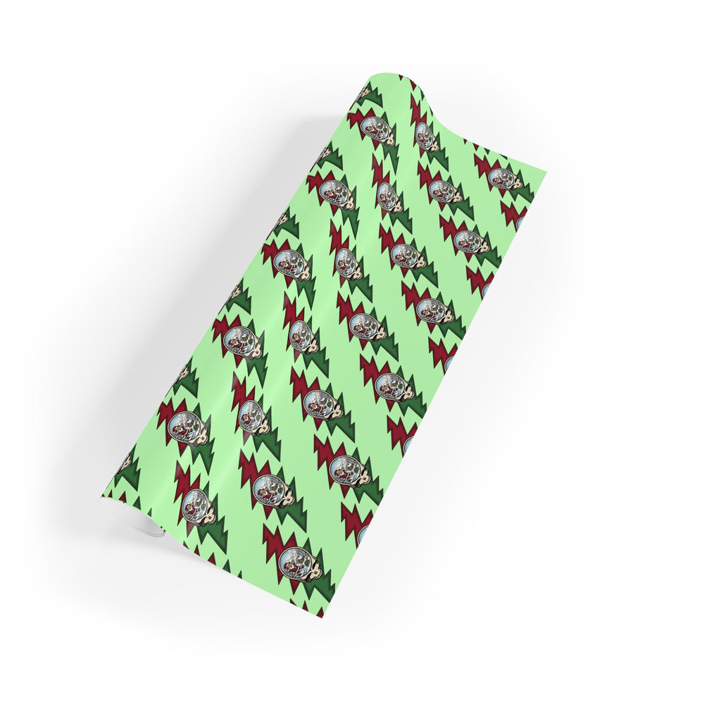Retro Lightning Skull Pattern Gift Wrapping Paper Roll | 1pc, grateful dead, gift for a deadhead