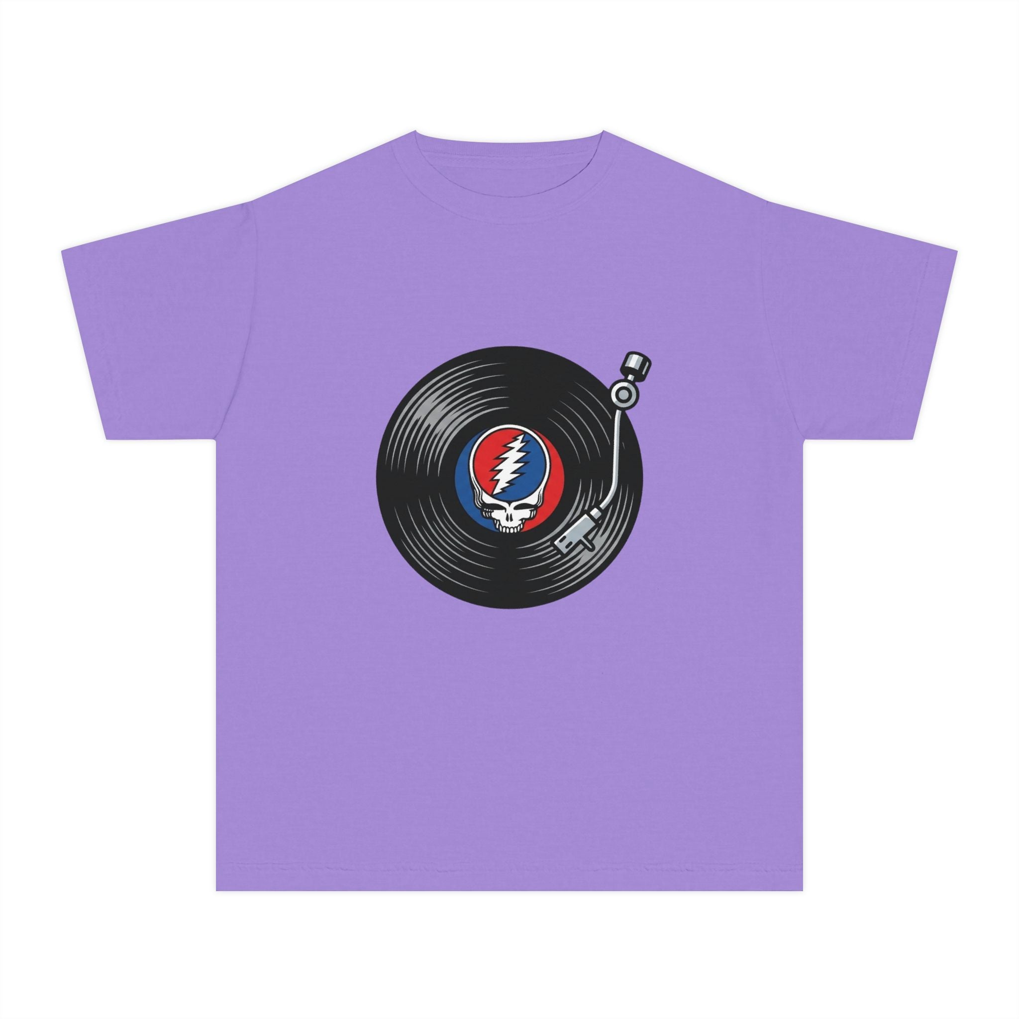 Youth Tee — Retro Vinyl Record Grateful Dead Skull Logo Shirt