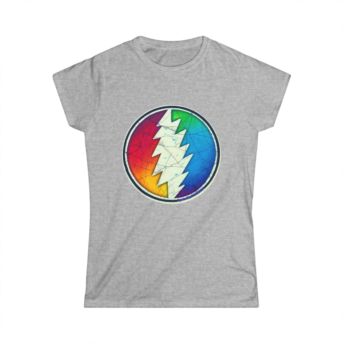 Rainbow Lightning Bolt Circle Tee | Psychedelic Grateful Dead Inspired Shirt
