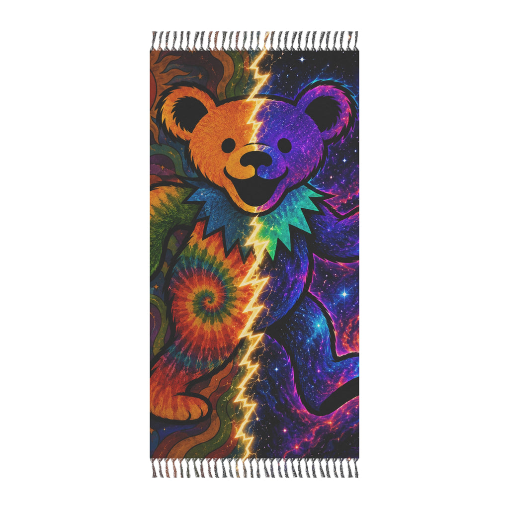 Tie-Dye Grateful Bear Beach Towel | Psychedelic Galaxy Boho