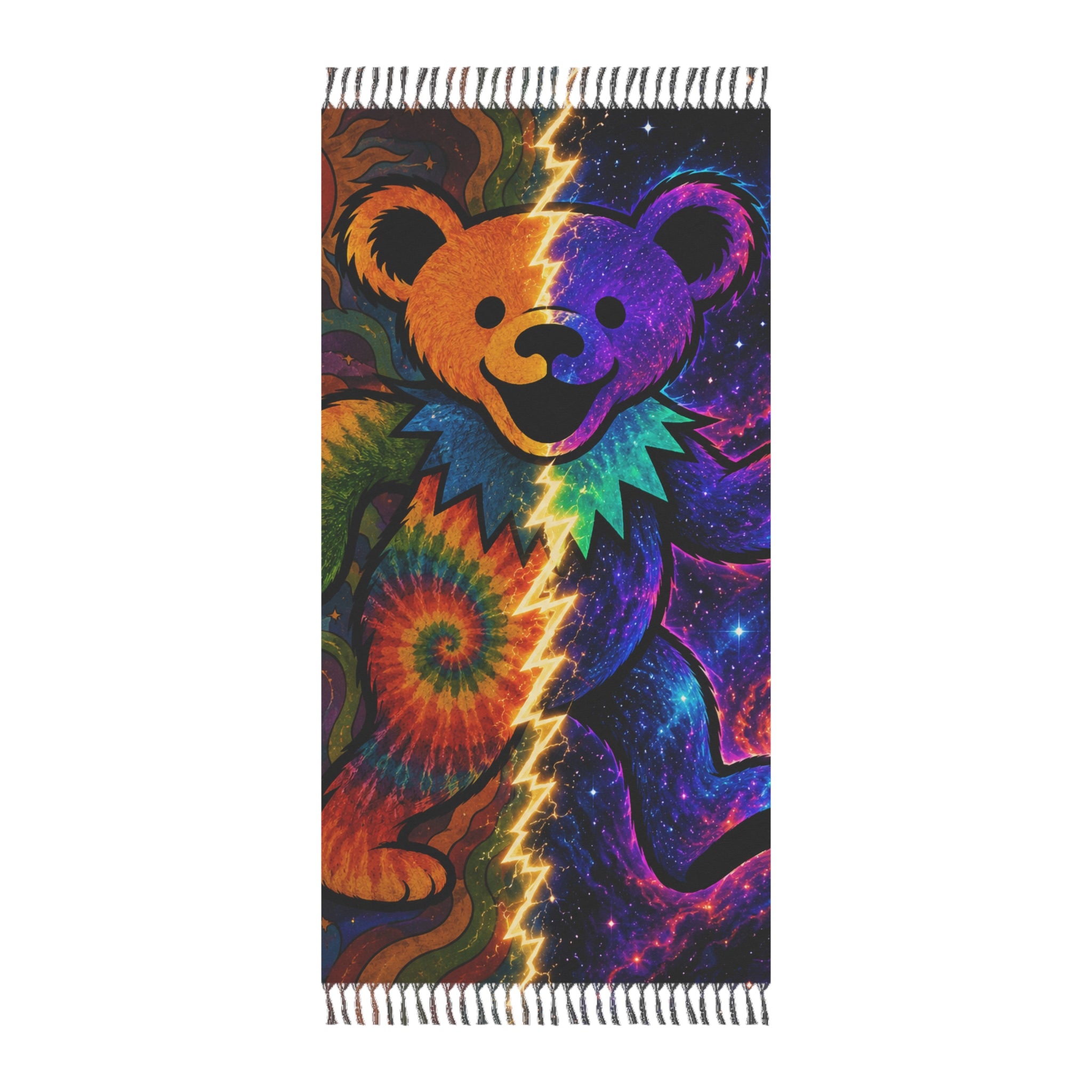 Tie-Dye Grateful Bear Beach Towel | Psychedelic Galaxy Boho