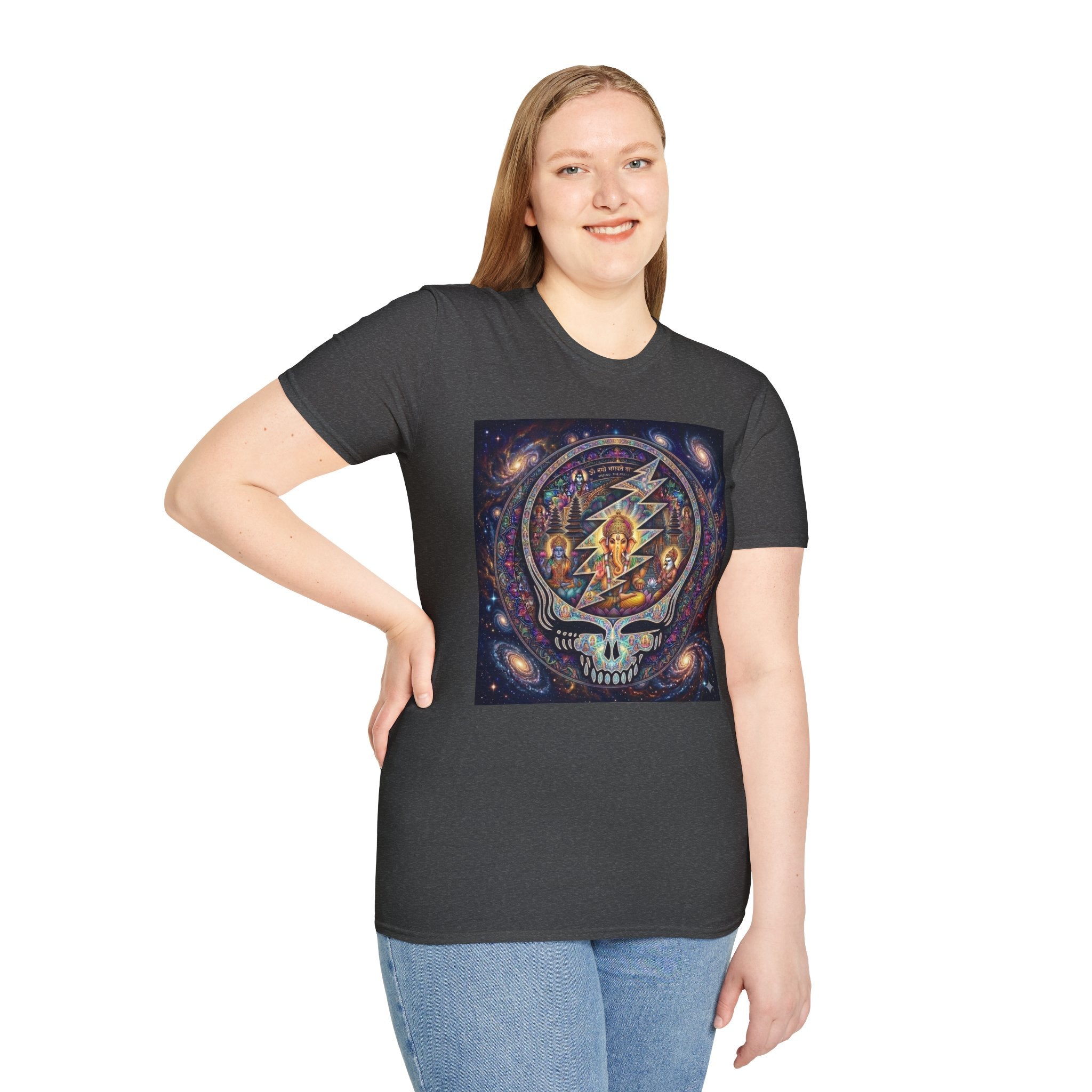 Cosmic Lightning Skull T-Shirt |gift for a deadhead, sacred healer, love, light  Psychedelic Grateful Dead Inspired Design