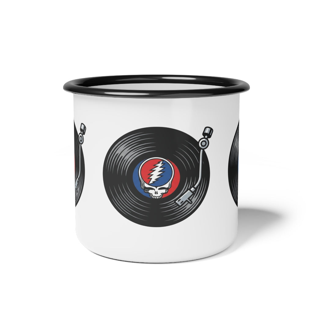Grateful Dead Skull Lightning Record enamel camp cup | Vinyl Turntable Design