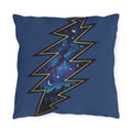 Night Sky Lightning Bolt Outdoor Pillow | Grateful vDead Galaxy Throw Pillow