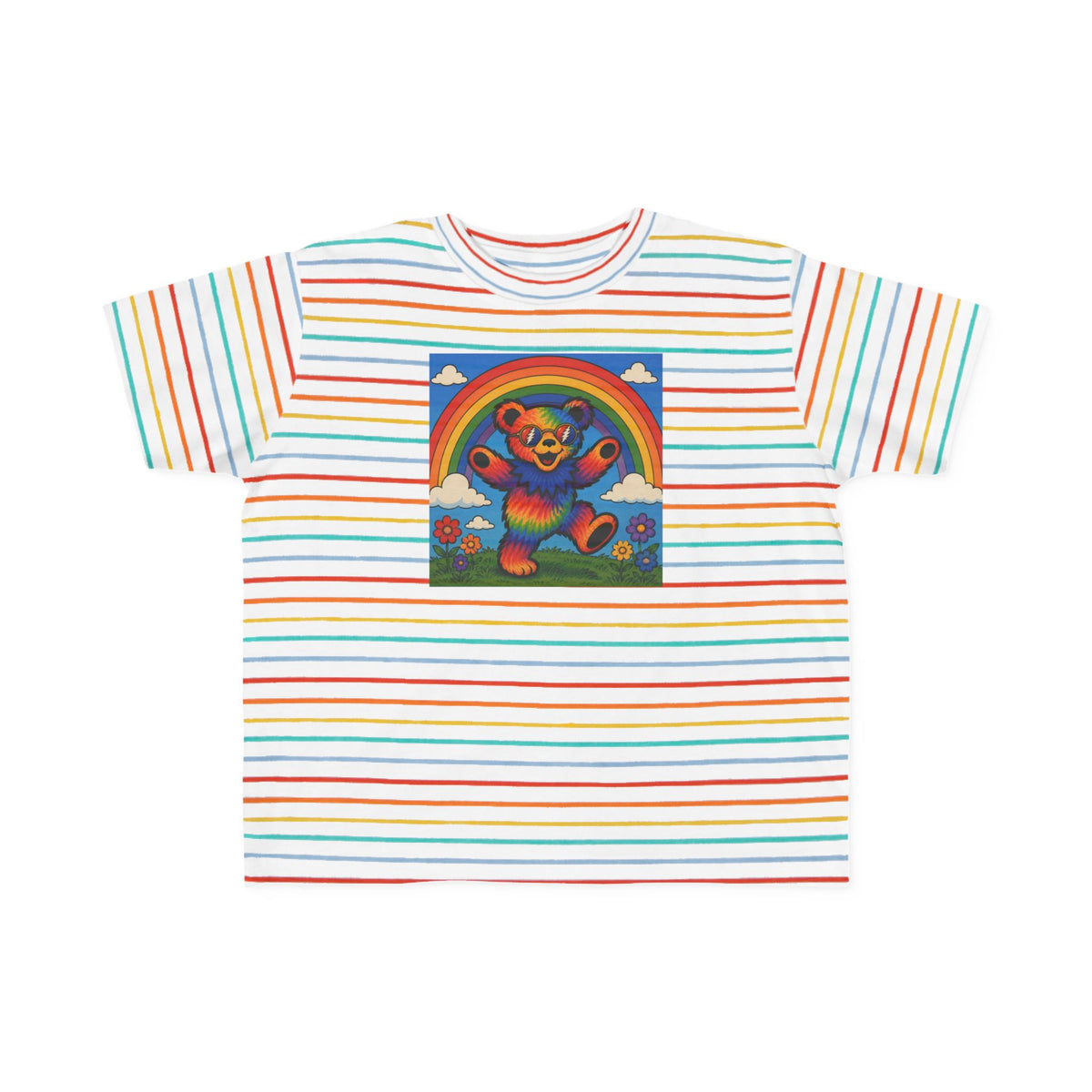 Grateful Dead Rainbow Dancing Bear Toddler Tee | Colorful Retro Grateful Dead Style