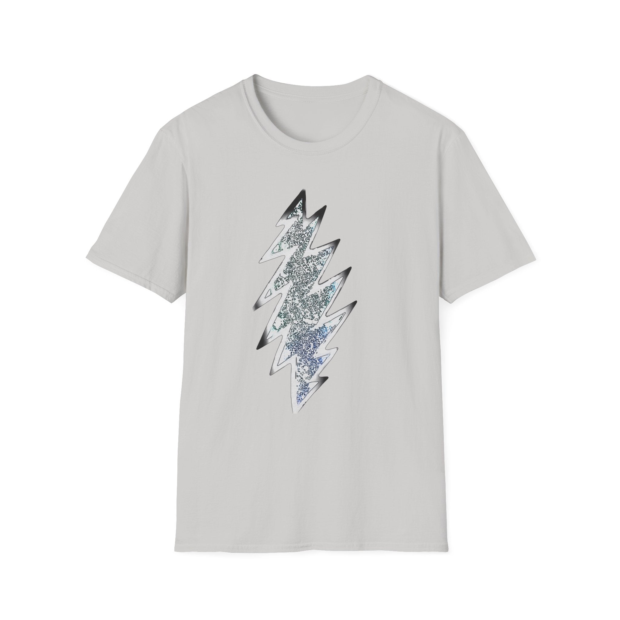 Lightning Bolt Graphic Tee, Unisex Softstyle T-Shirt, Casual Wear, Music Festival Shirt, Summer Vibes, Gift for Him/Her