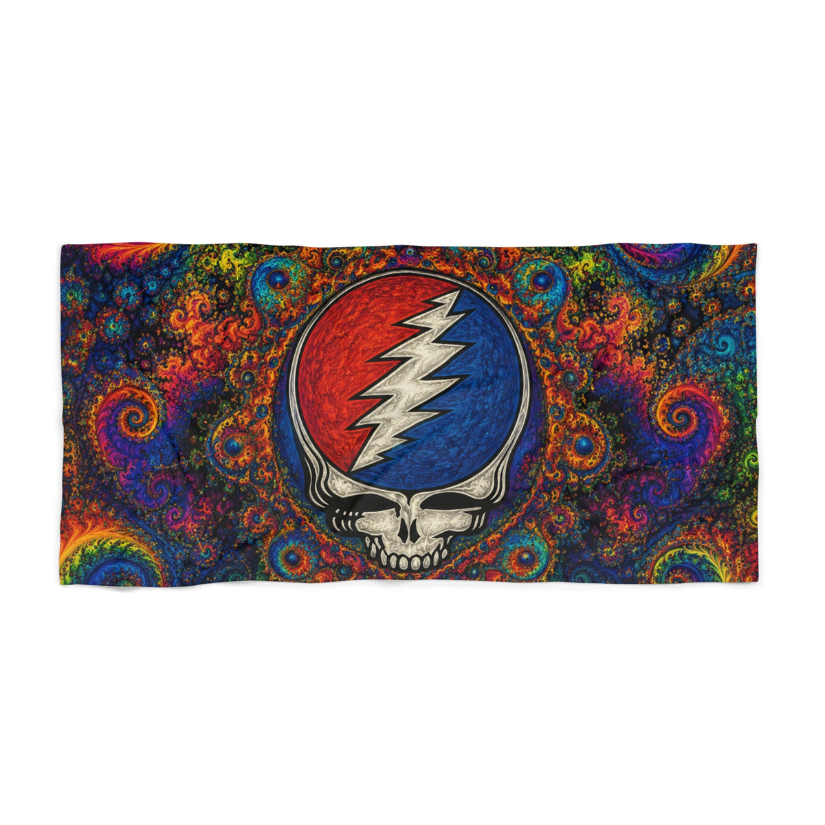 Grateful Dead Steal Your Face Skull Beach Towel | Psychedelic Swirl