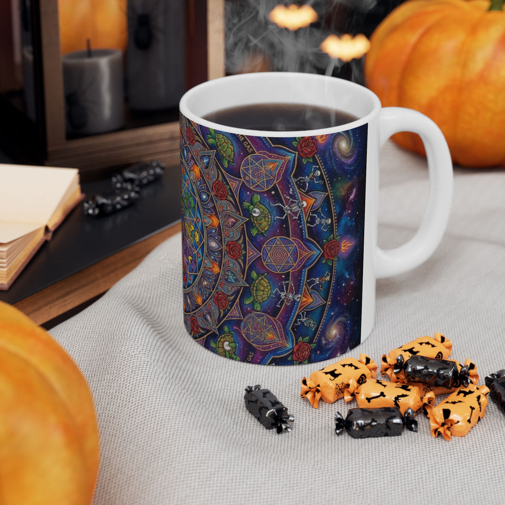 Grateful Dead Skull Mug | Ceramic Coffee Tea Cup 11oz 15oz, gift for deadhead, gift for him, her, friend