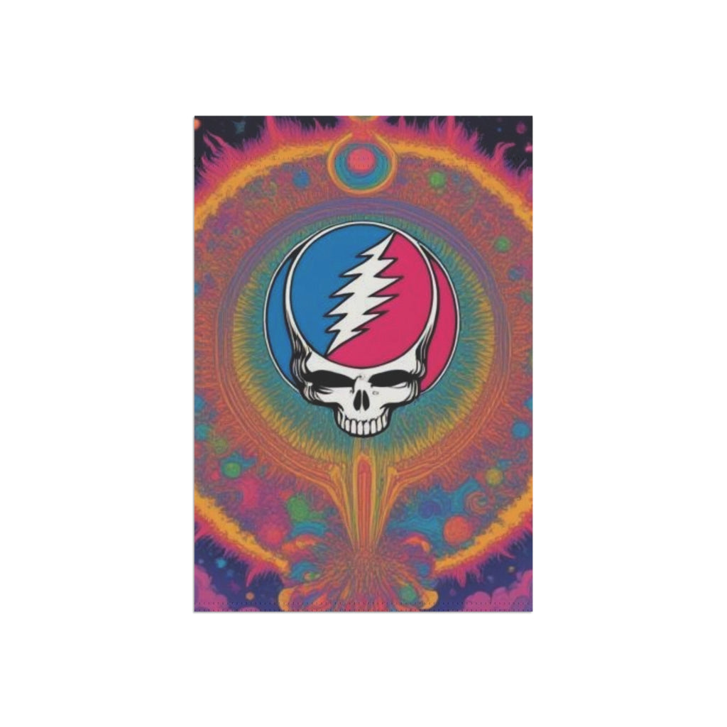 Psychedelic Steal Your Face Skull Garden Flag | House Banner