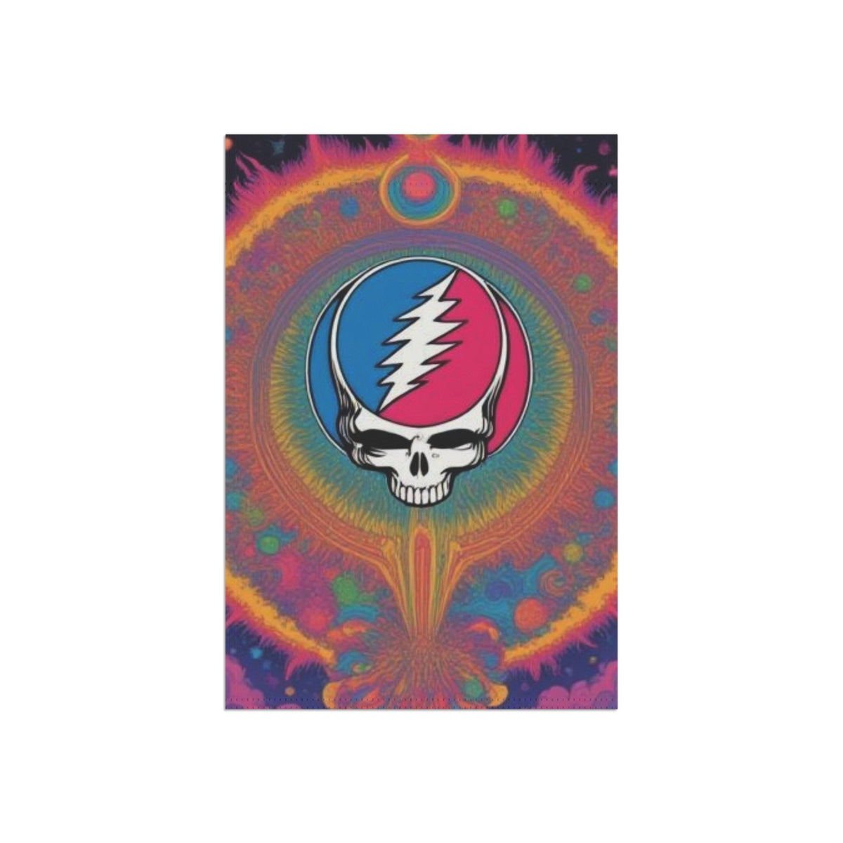 Psychedelic Steal Your Face Skull Garden Flag | House Banner