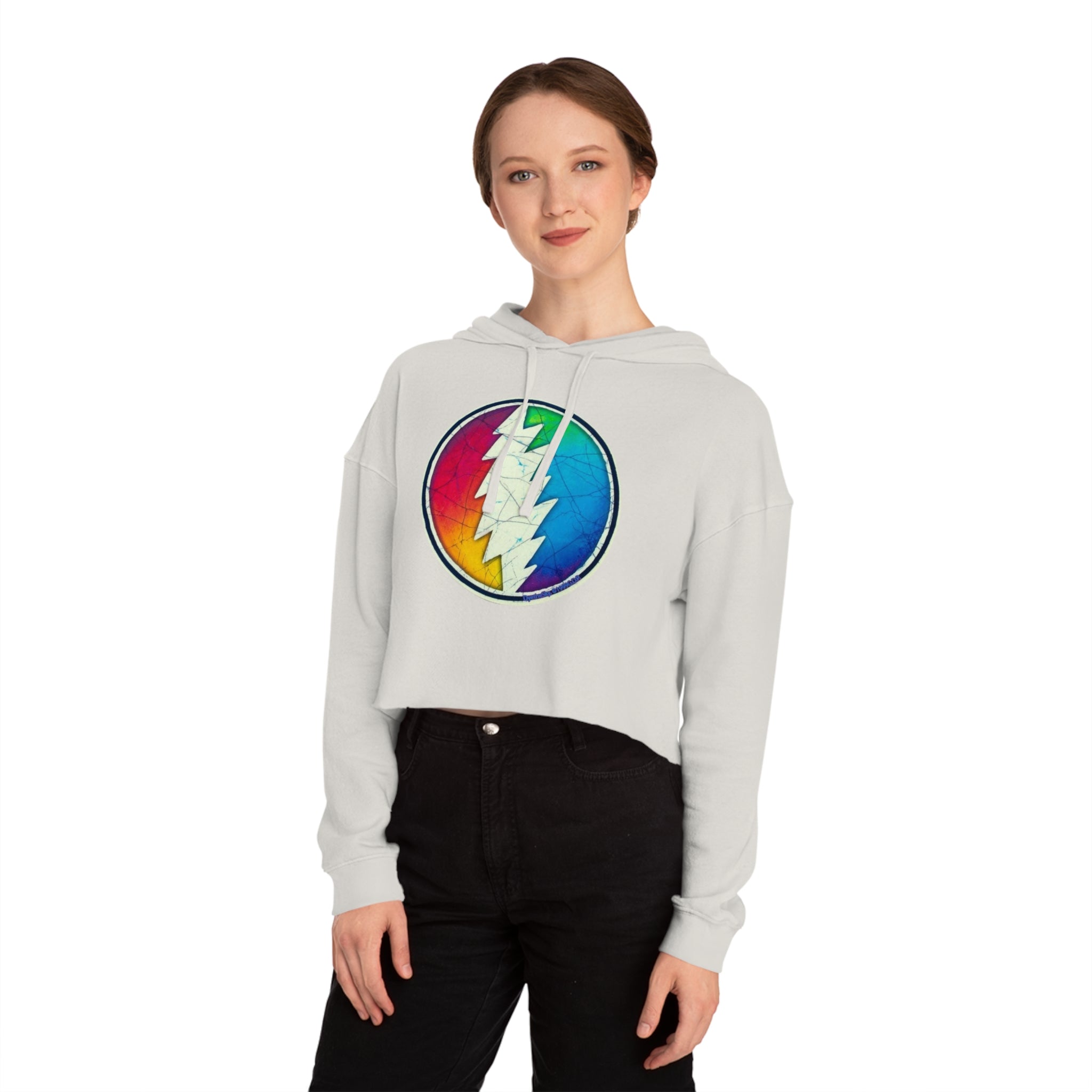 Grateful Dead Bears Cropped Hooded Sweatshirt | Vintage Band Hoodie