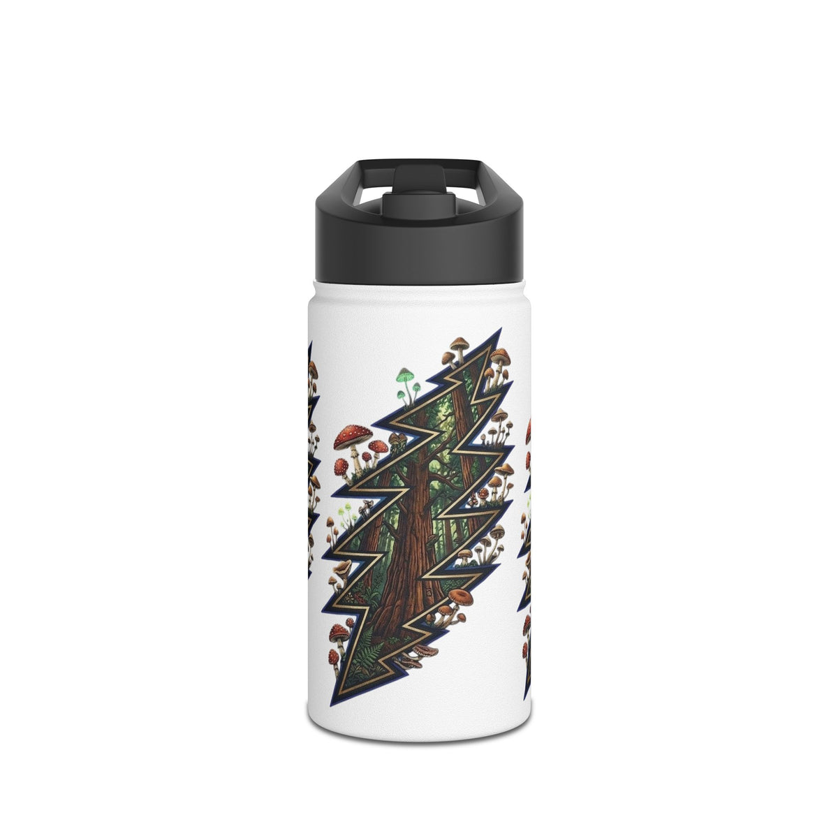 Grateful Dead Woodland Mushroom Lightning Bolt Stainless Steel Water Bottle