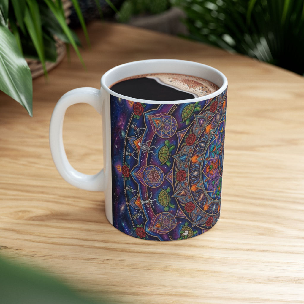 Grateful Dead Skull Mug | Ceramic Coffee Tea Cup 11oz 15oz, gift for deadhead, gift for him, her, friend