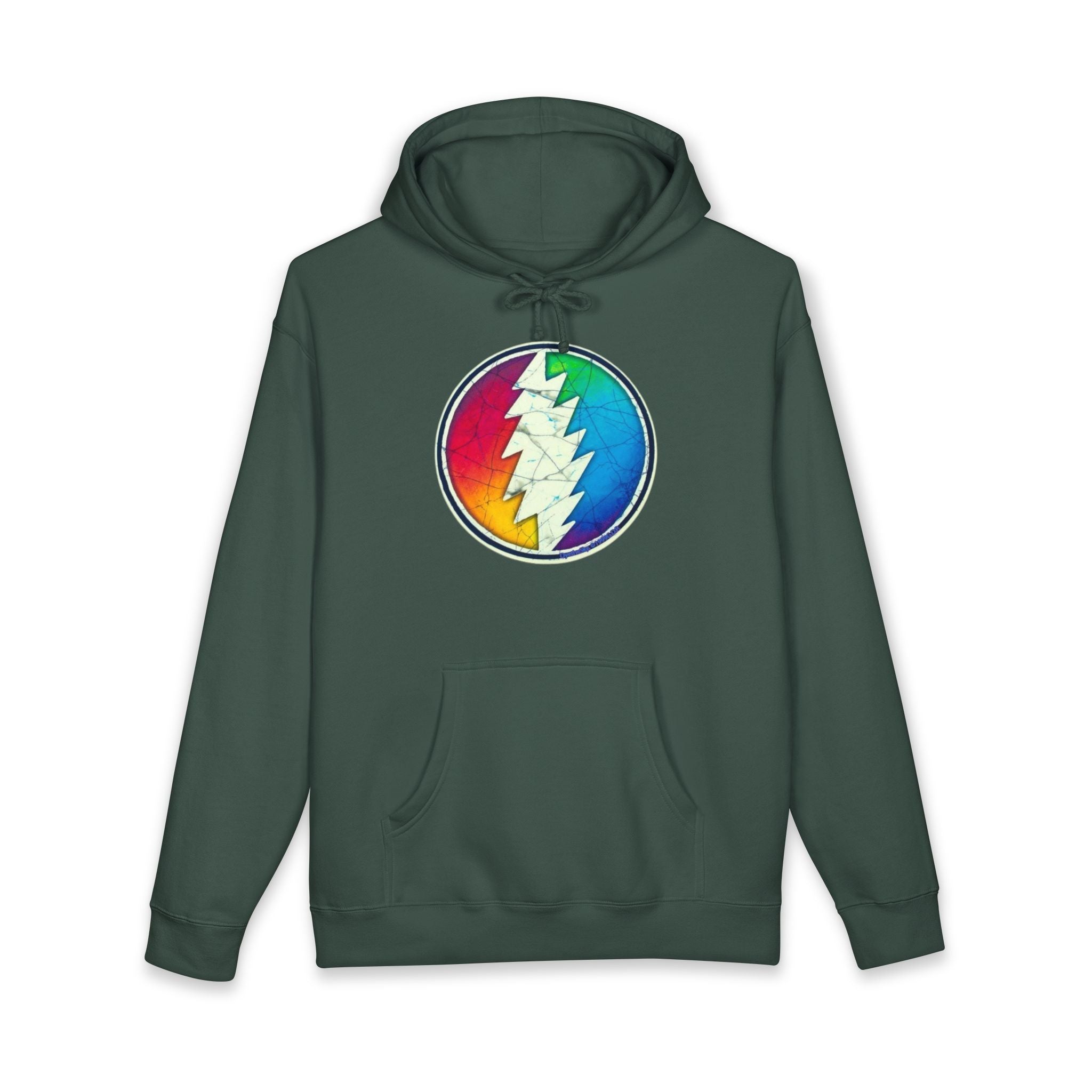Grateful Dead Rainbow Lightning Bolt Circle Hoodie | Psychedelic Grateful Dead Style, gift for a deadhead