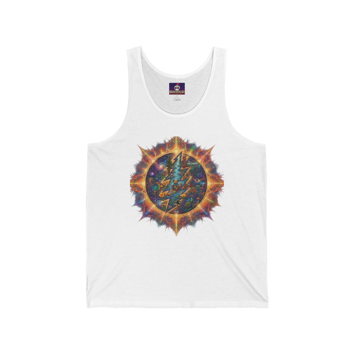 Psychedelic Lightning Bolt Sunburst Tank | Grateful Dead  Graphic Tank, gift for a deadhead, her, sister, mom