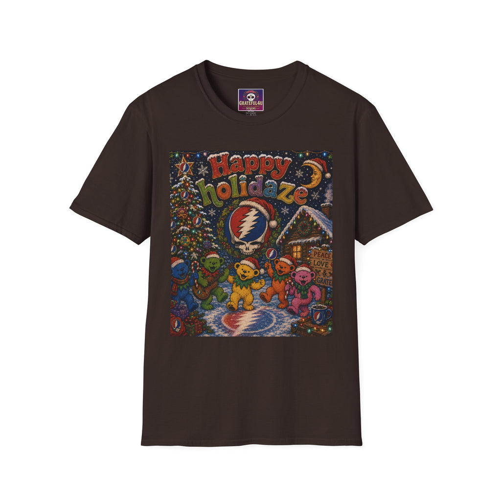 Happy Holidaze Grateful Dead Holiday T-Shirt | Steal Your Face Santa Christmas Tee