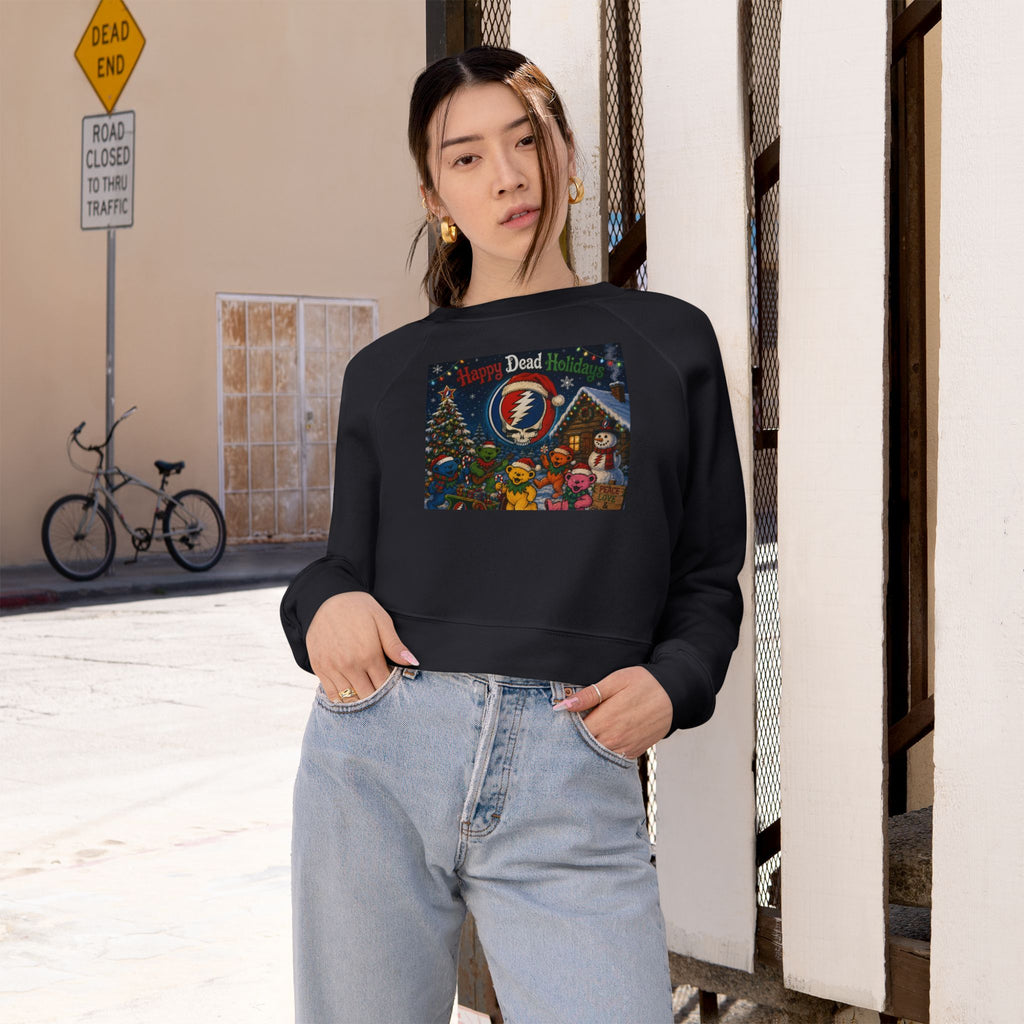 Grateful Dead Holiday Album Art Cropped Sweatshirt | Band Christmas Design, gift for deadhead, her