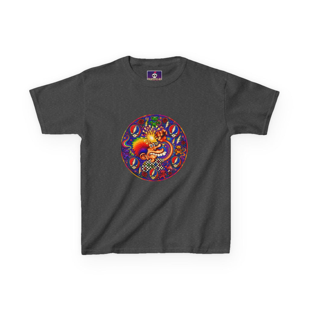 Psychedelic Grateful dead ice cream manKids T-Shirt | Colorful Mandala Circle Design