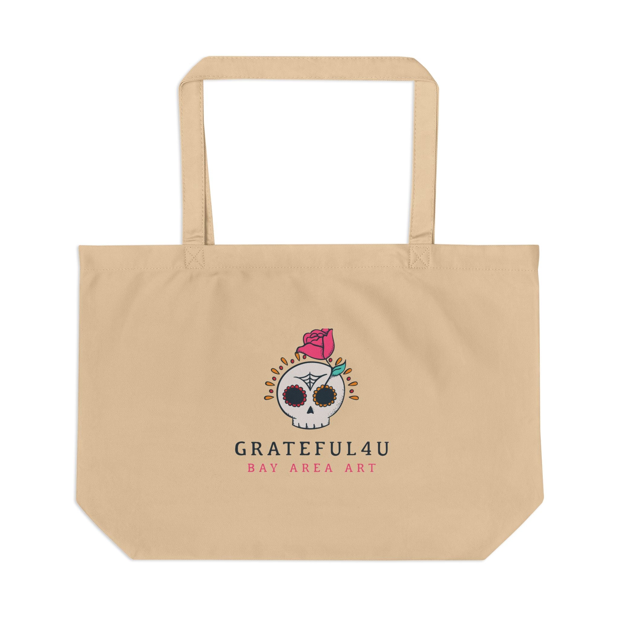 Large Eco Tote Bag | Grateful Dead Inspired, Reusable Shopping Tote, Festival Bag, Beach Tote, Gift for Music Lovers, Eco-Friendly