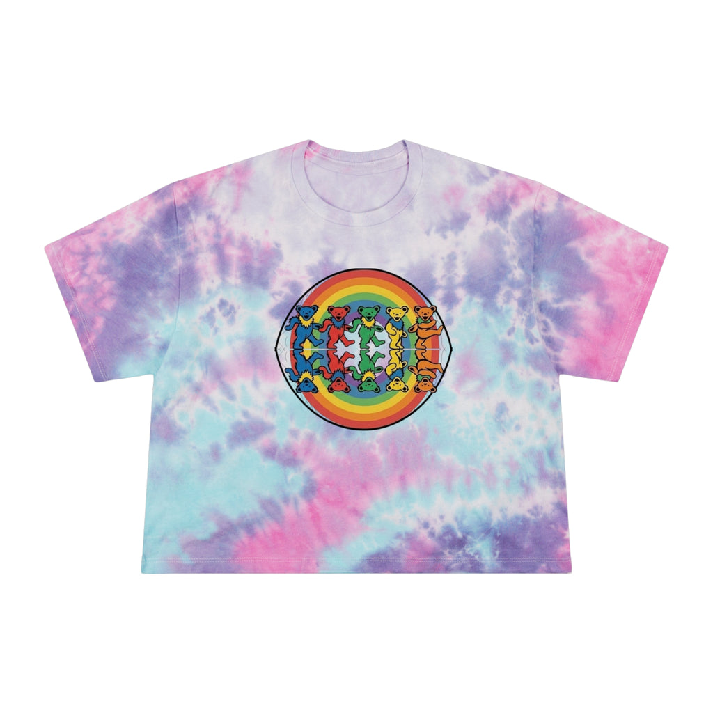 Rainbow Grateful Dead Bears Tee | Tie-Dye Crop Tee