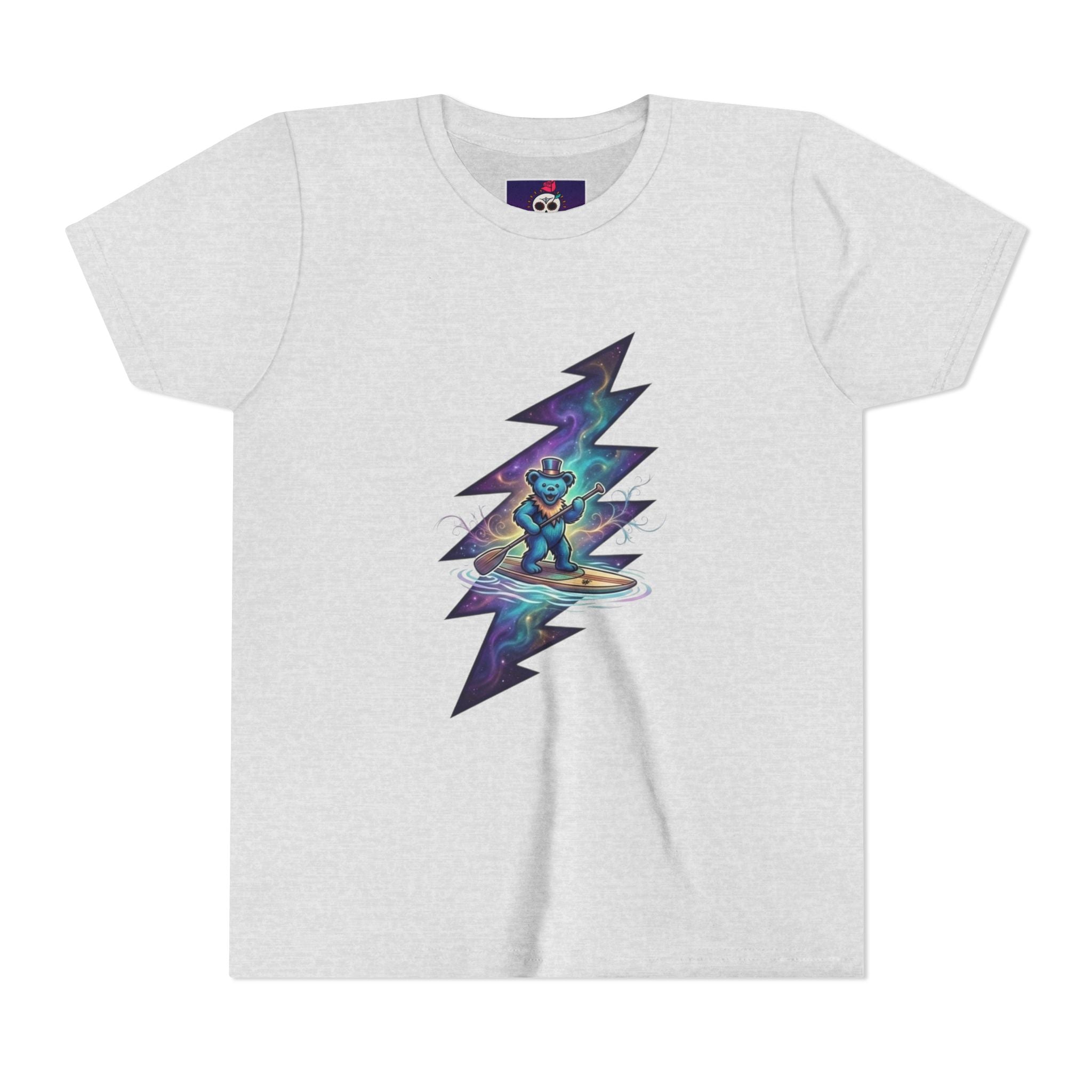 Grateful Dead Cosmic Surfing Bear Youth Tee | Lightning Bolt Space Art