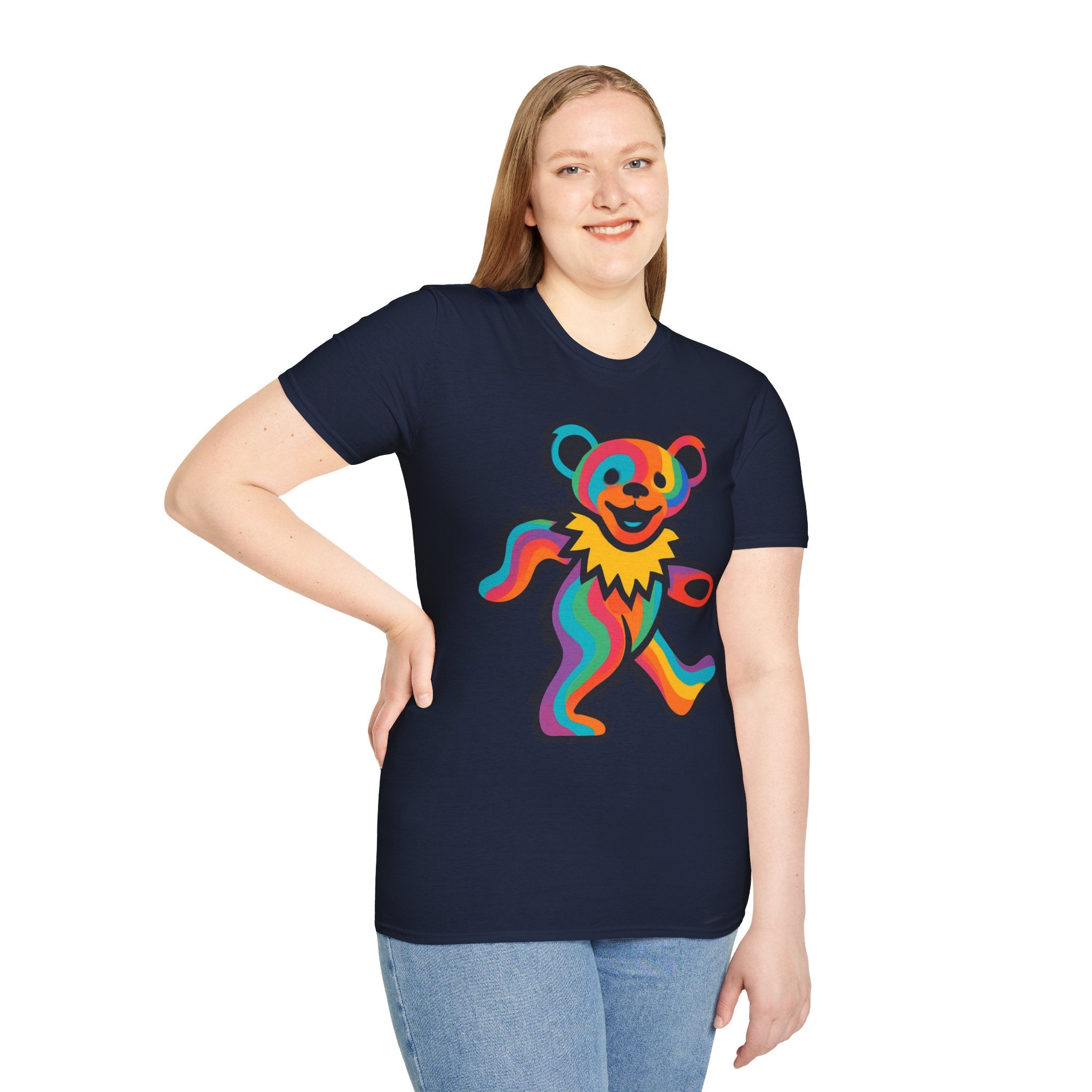 Colorful Dancing Bear T-Shirt | Rainbow Psychedelic Grateful Dead Style