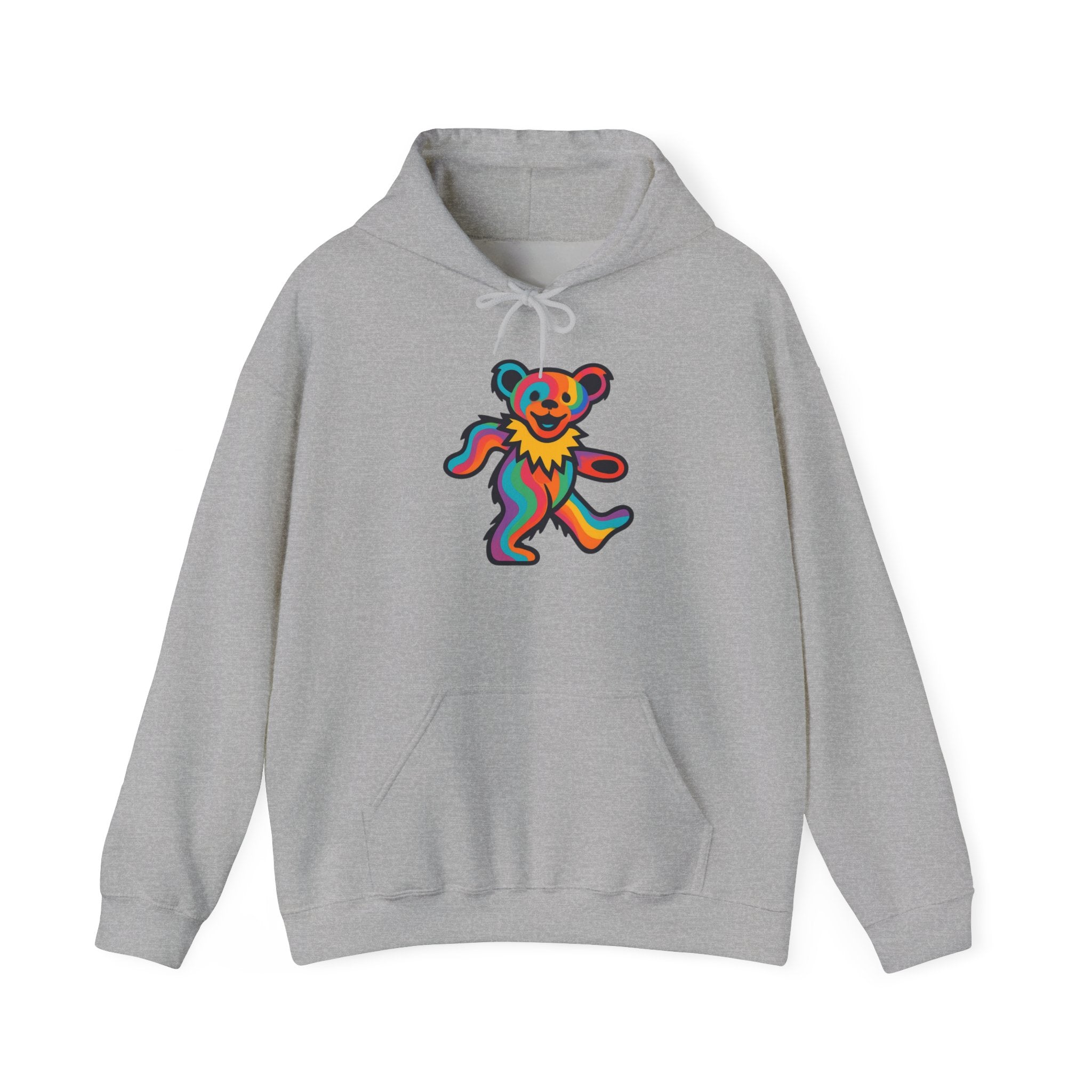 Rainbow Dancing Bear Hoodie | Psychedelic Grateful Dead Inspired, gift for deadhead, unisex, softstyle hoodie