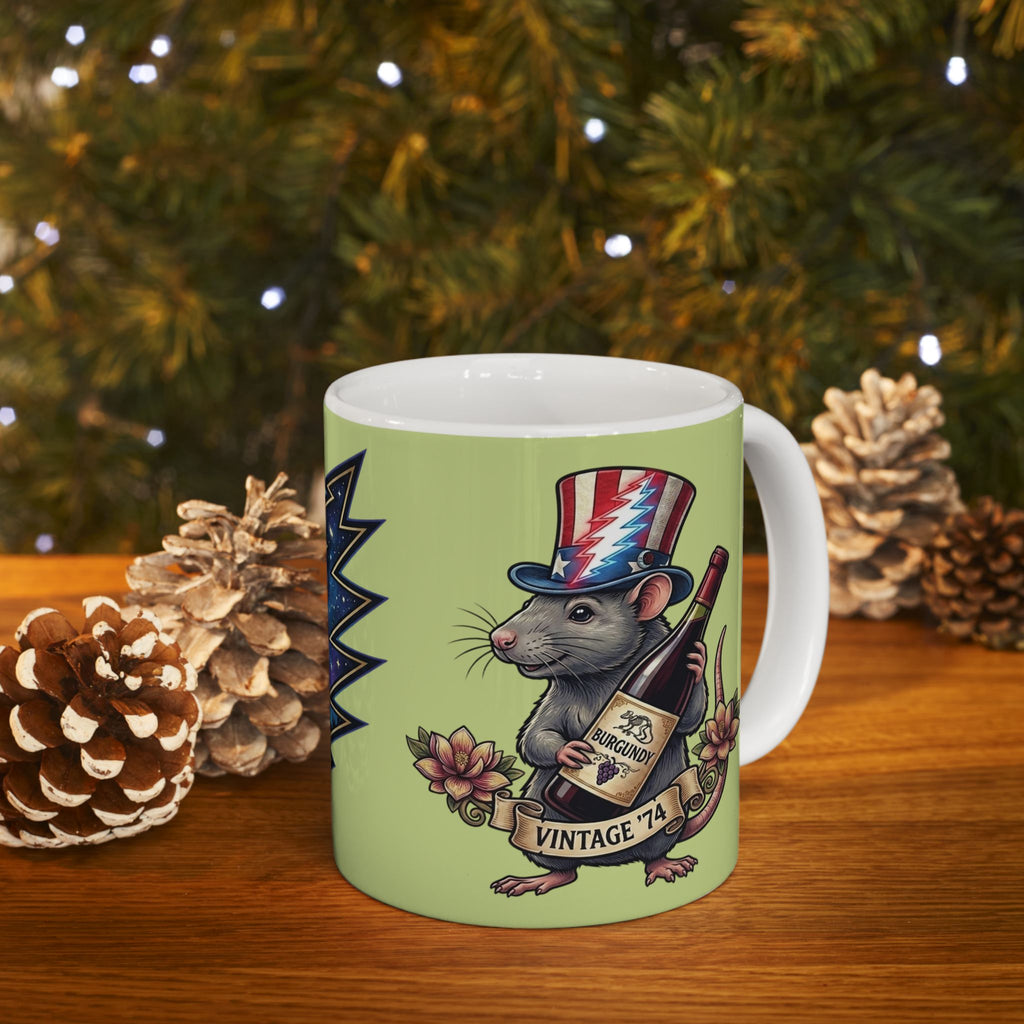 Grateful Dead Wharf Rat  Steal Your Face Skull Mug | Ceramic Coffee Tea Cup, Gift for a deadhead