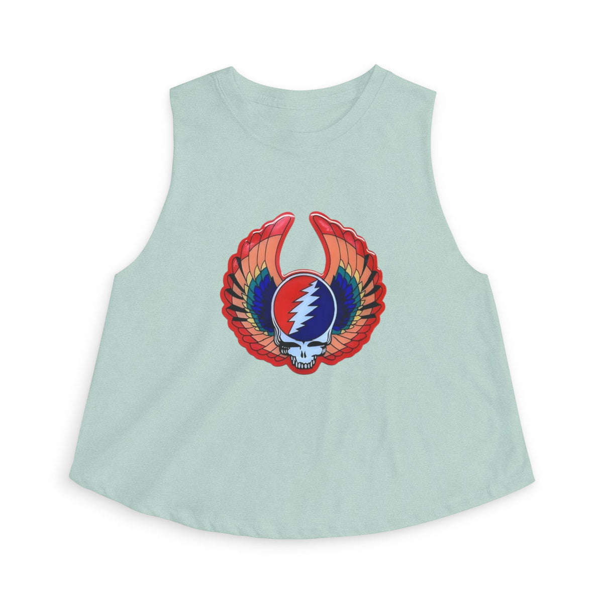 Steal Your Face Wings Skull Women's Crop Top | Grateful Dead Tie-Dye Logo