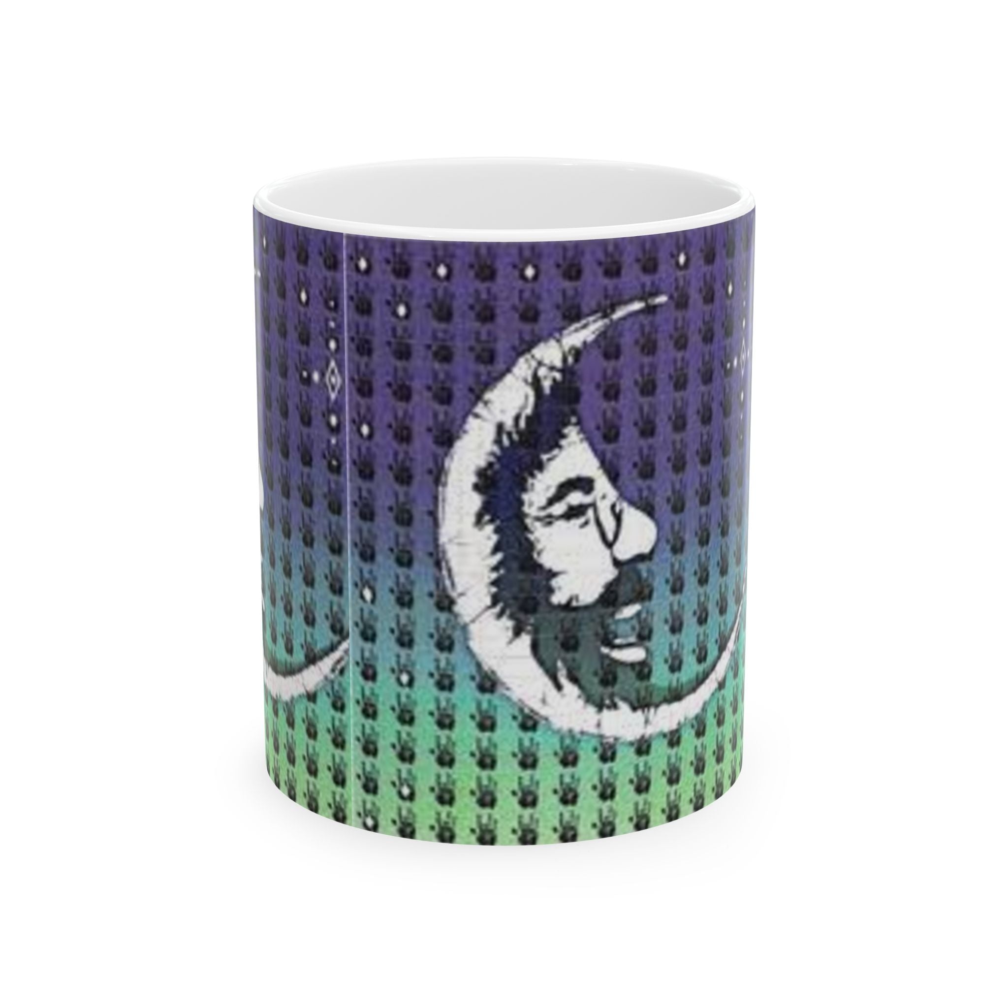 jerry garcia Crescent Moon Face Mug | Ceramic Coffee Tea Cup