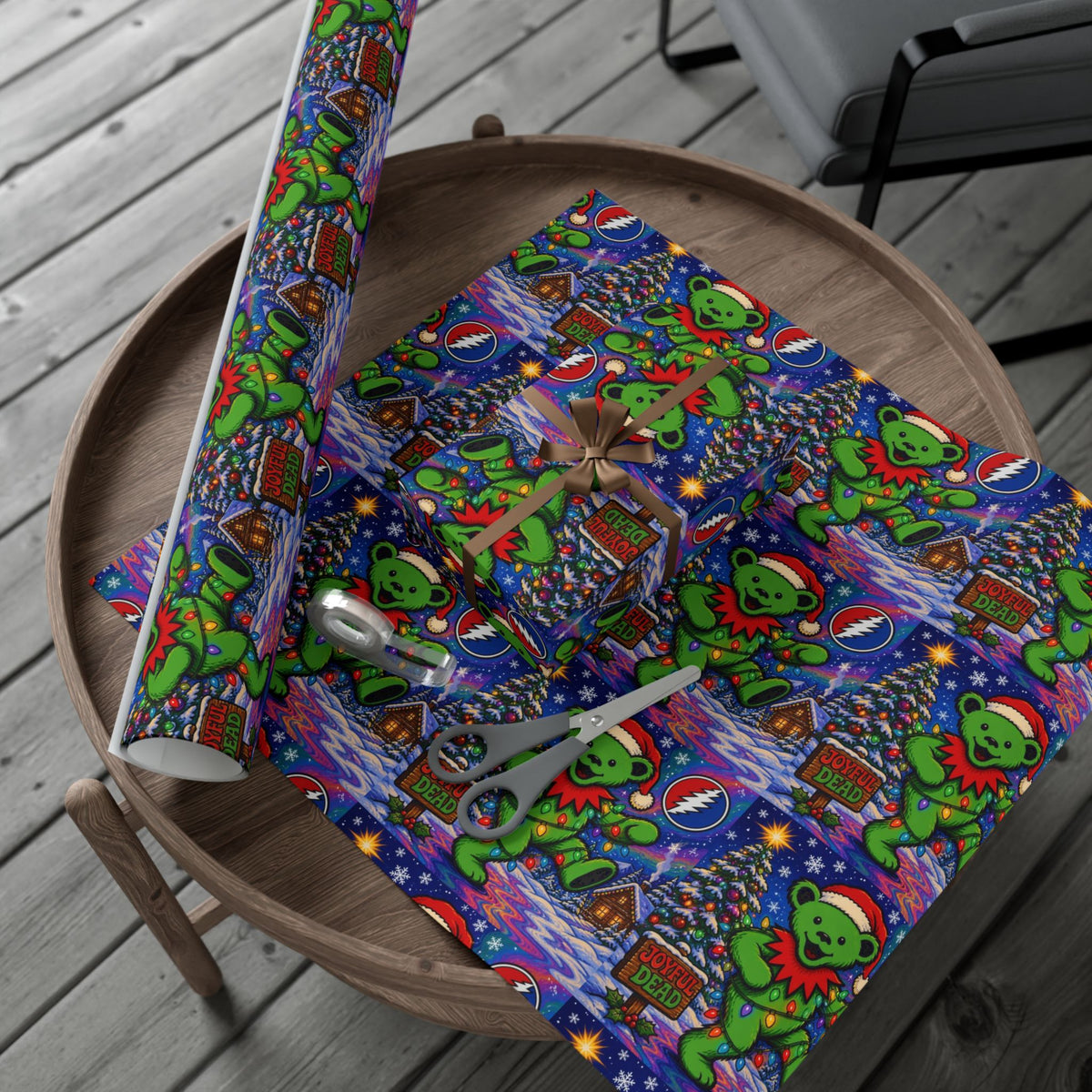 Grateful Dead Bear Christmas wrapping paper | Gift Wrap Papers