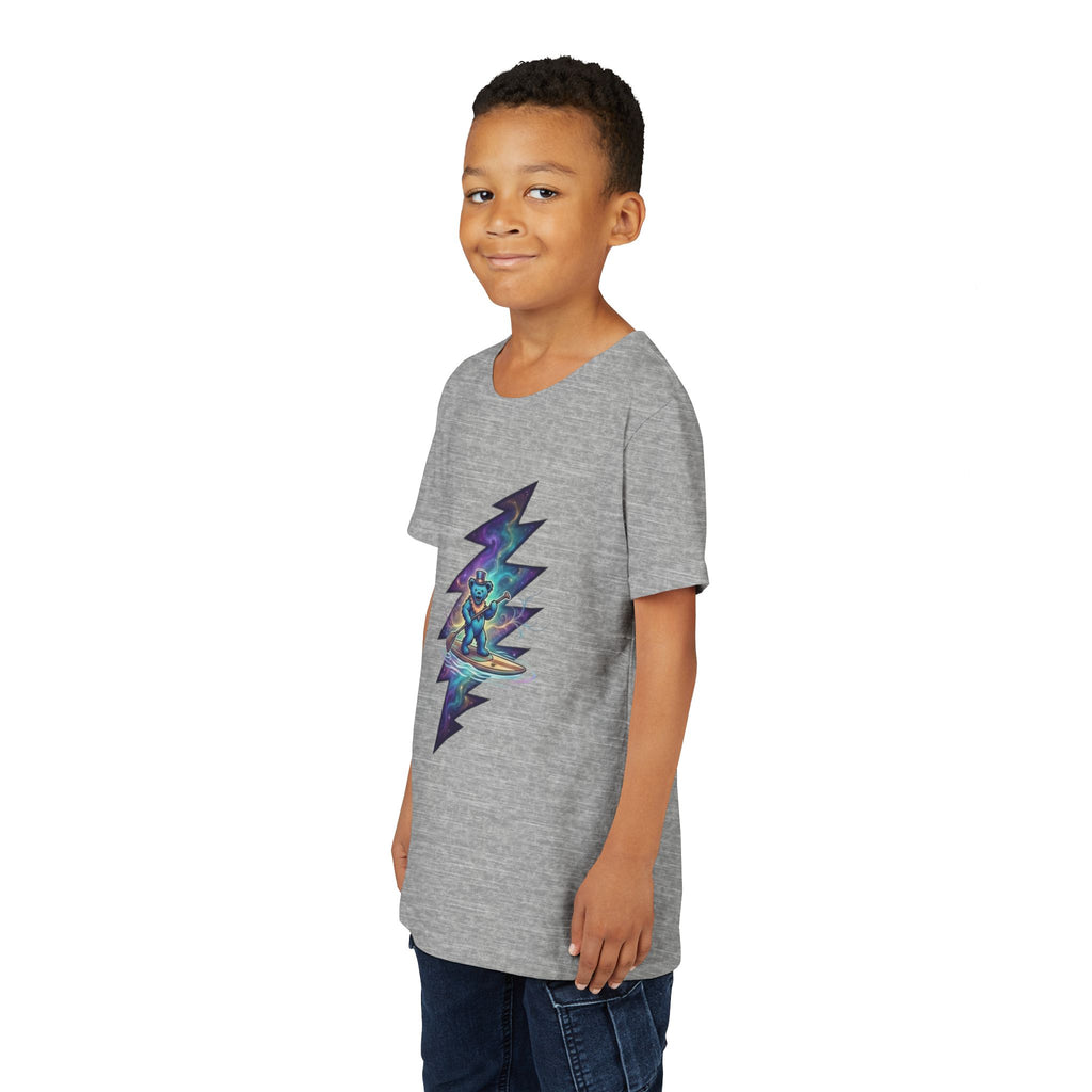 Grateful Dead Cosmic Surfing Bear Youth Tee | Lightning Bolt Space Art