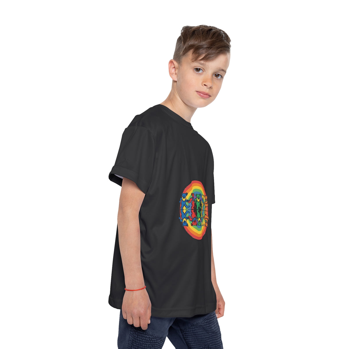 Grateful Dead Rainbow Skateboard Kids Jersey | Colorful Skate Bears Circle Design
