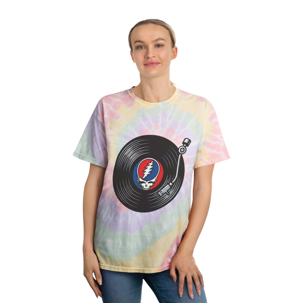 Grateful Dead Vinyl Record Spiral Tie-Dye Tee | Pastel Spiral Shirt, gift for a deadhead