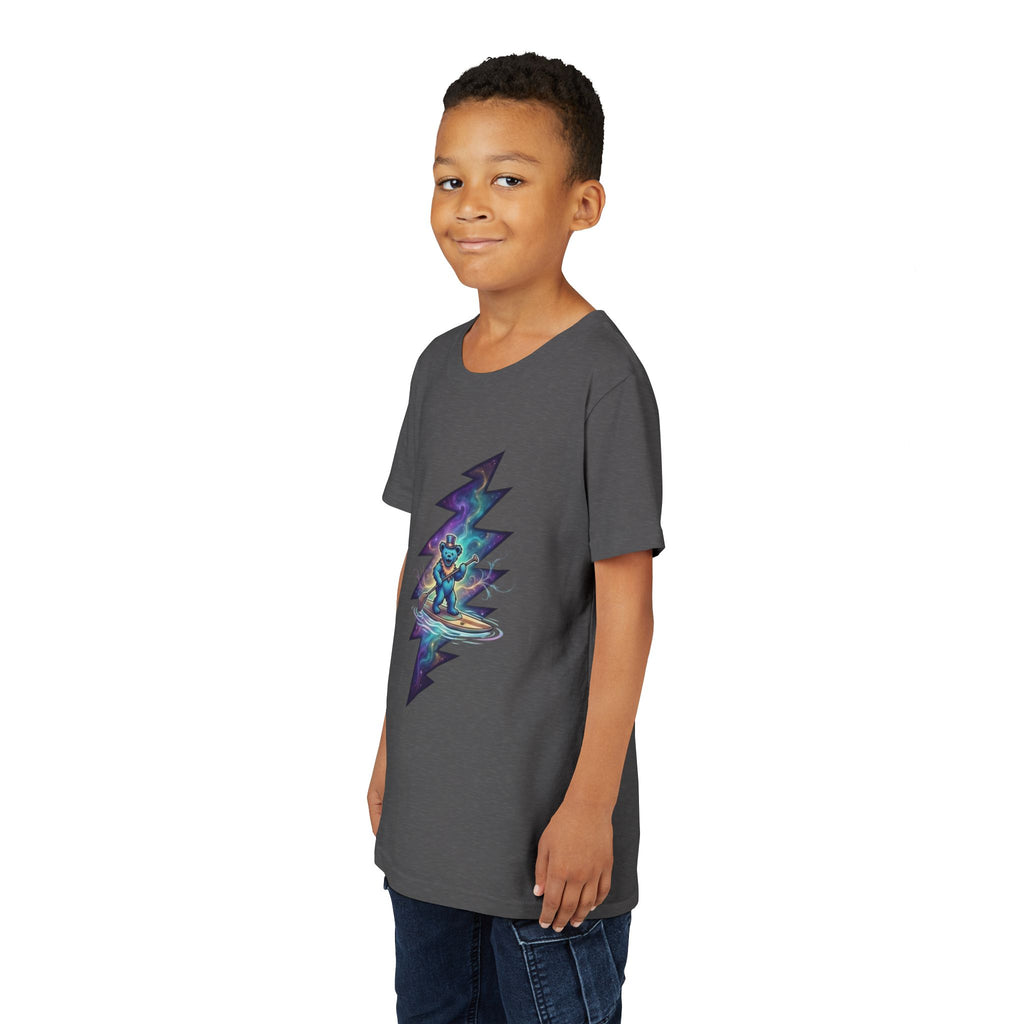 Grateful Dead Cosmic Surfing Bear Youth Tee | Lightning Bolt Space Art