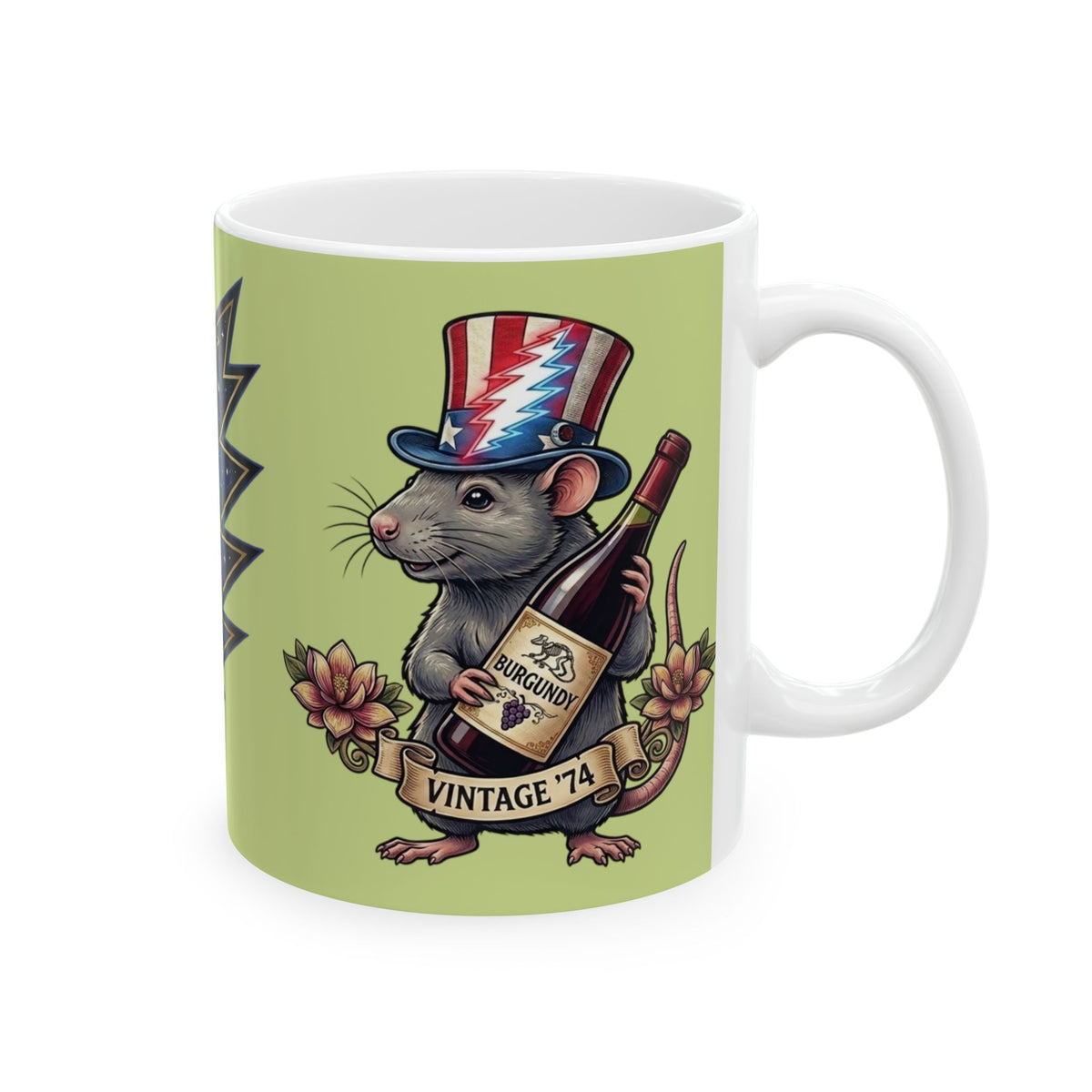 Grateful Dead Wharf Rat  Steal Your Face Skull Mug | Ceramic Coffee Tea Cup, Gift for a deadhead