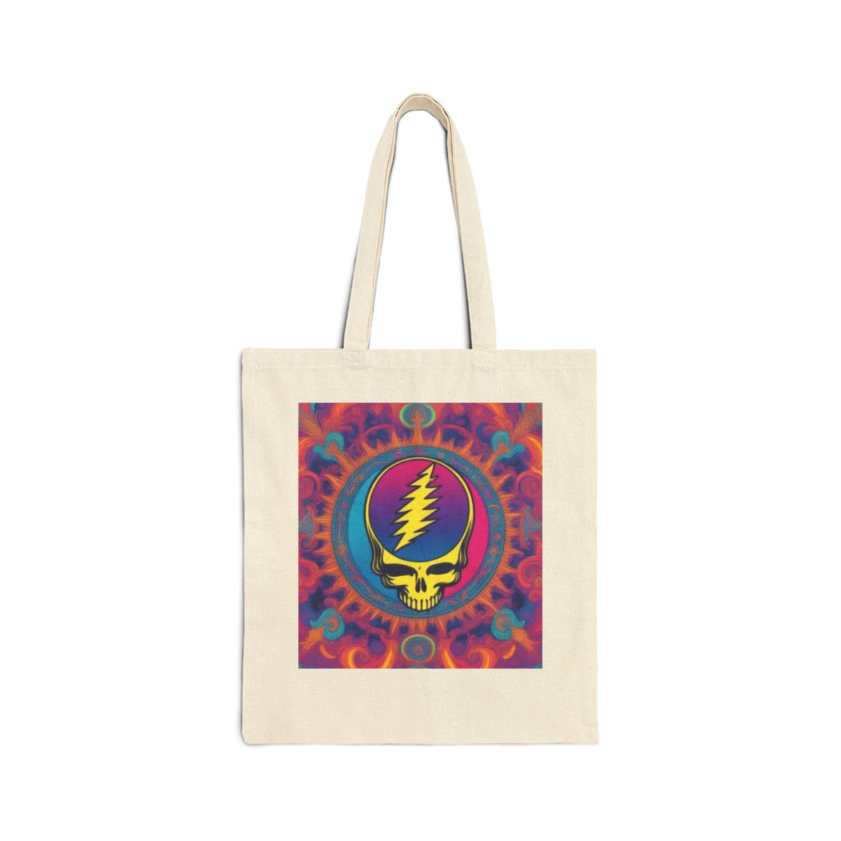 Cotton Canvas Tote Bag, gift for deadhead, market tote