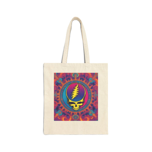 Cotton Canvas Tote Bag, gift for deadhead, market tote