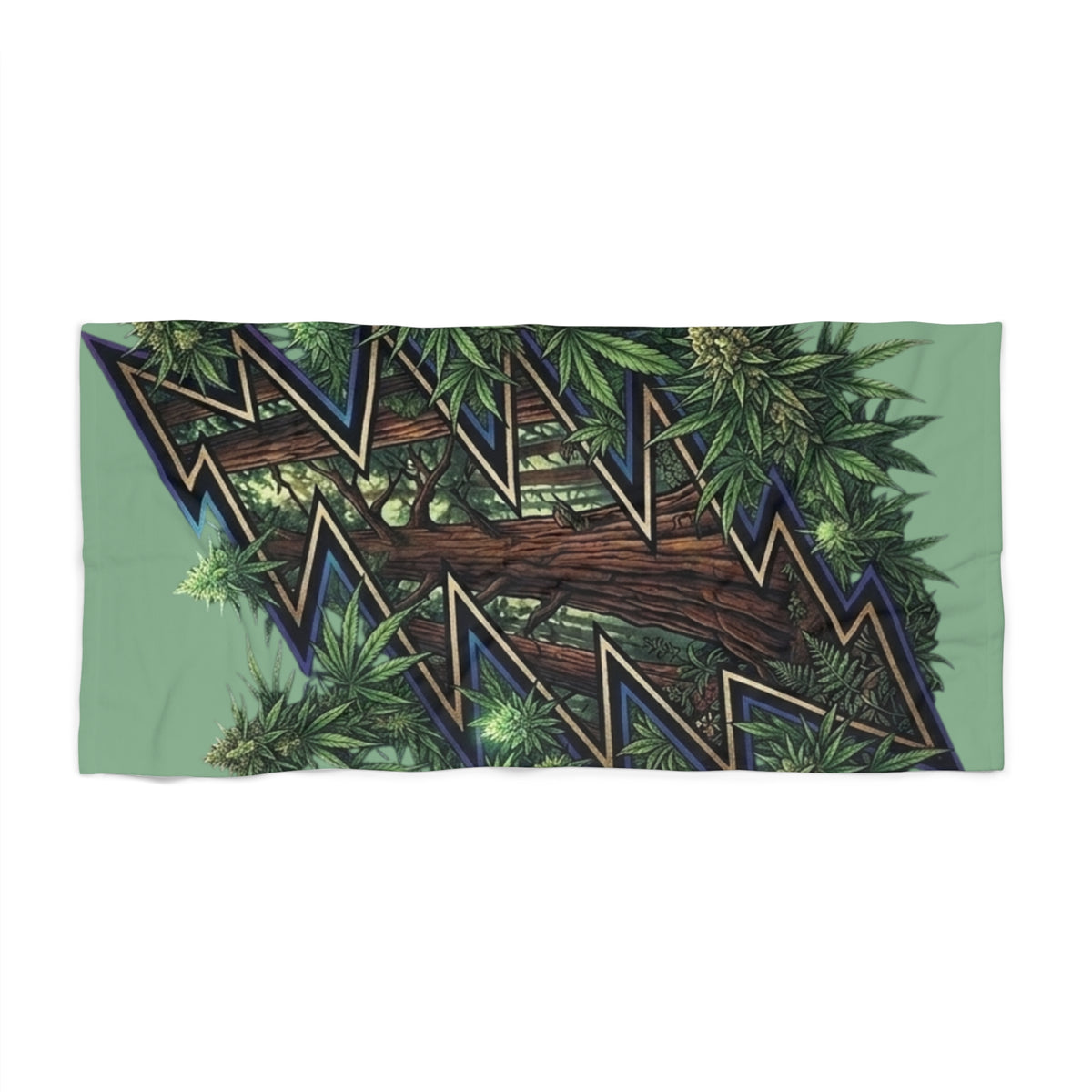 Grateful Dead Norcal Redwood  Tree Beach Towel | Forest Zigzag Design, gift for a deadhead