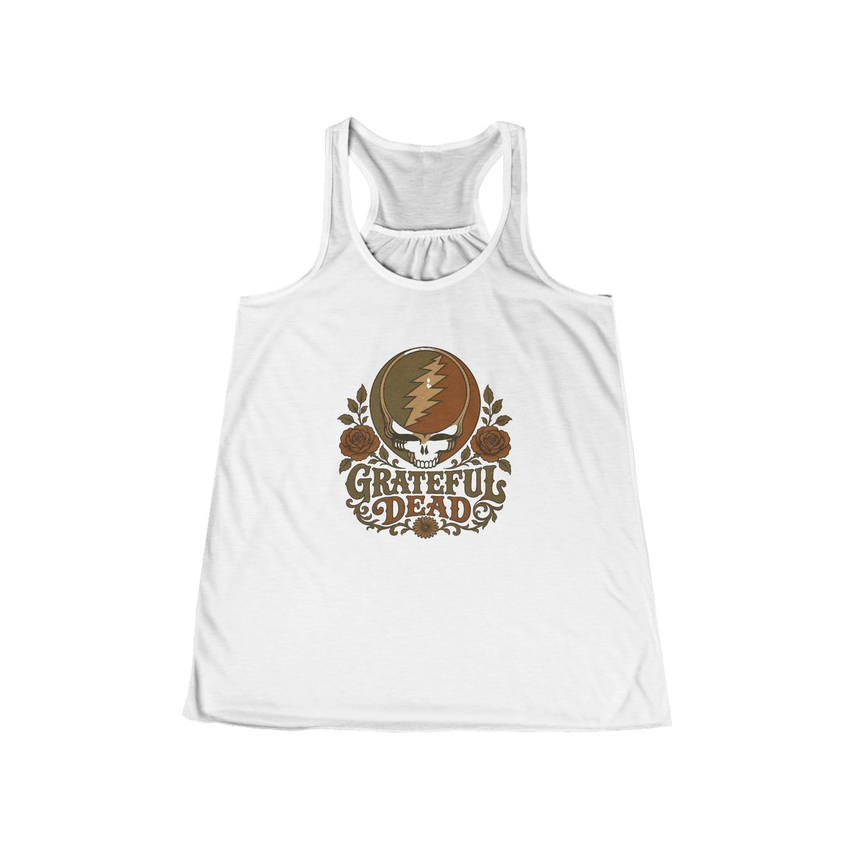 Grateful Dead Steal Your Face Floral Skull Tank, gift for deadhead, gift for her