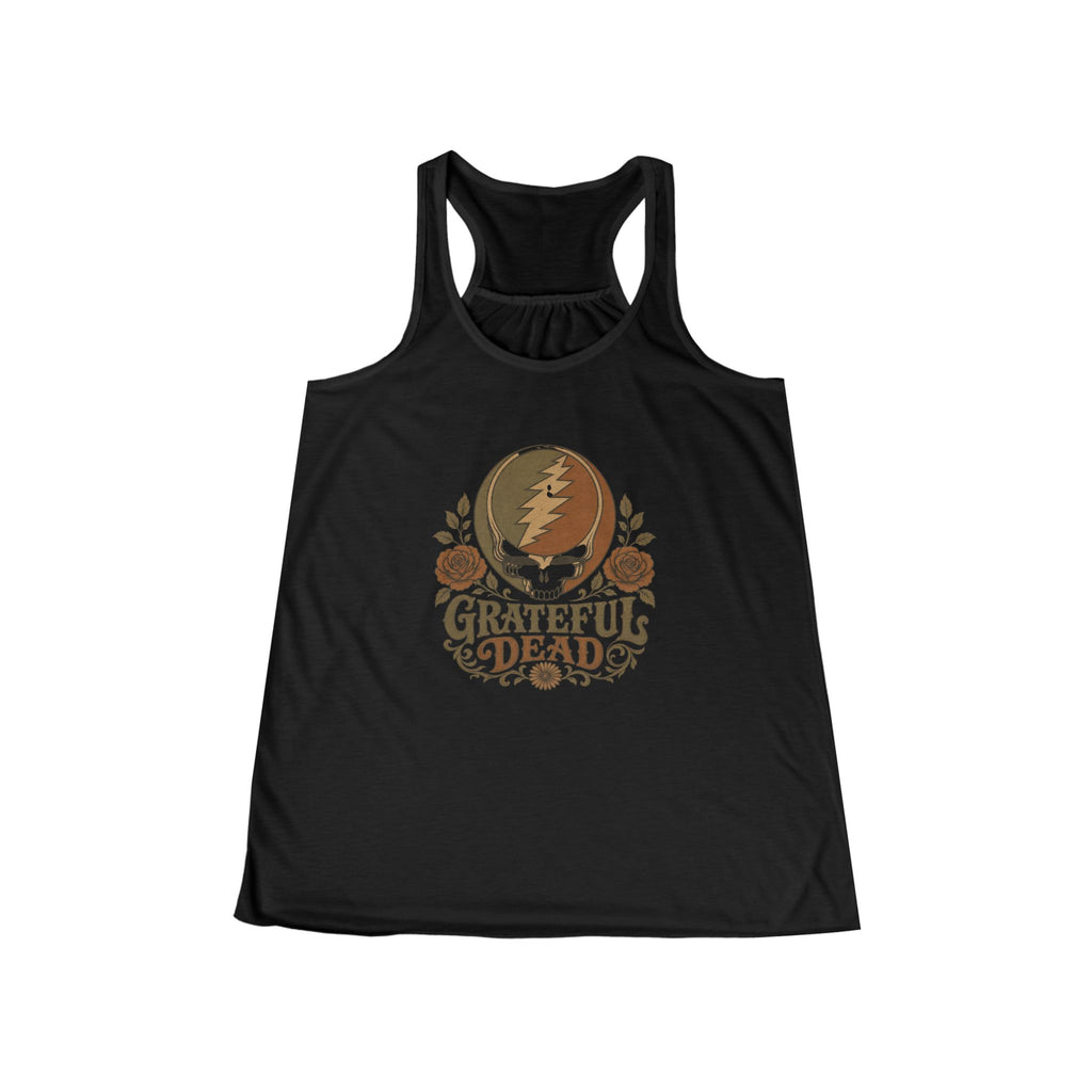 Grateful Dead Steal Your Face Floral Skull Tank, gift for deadhead, gift for her