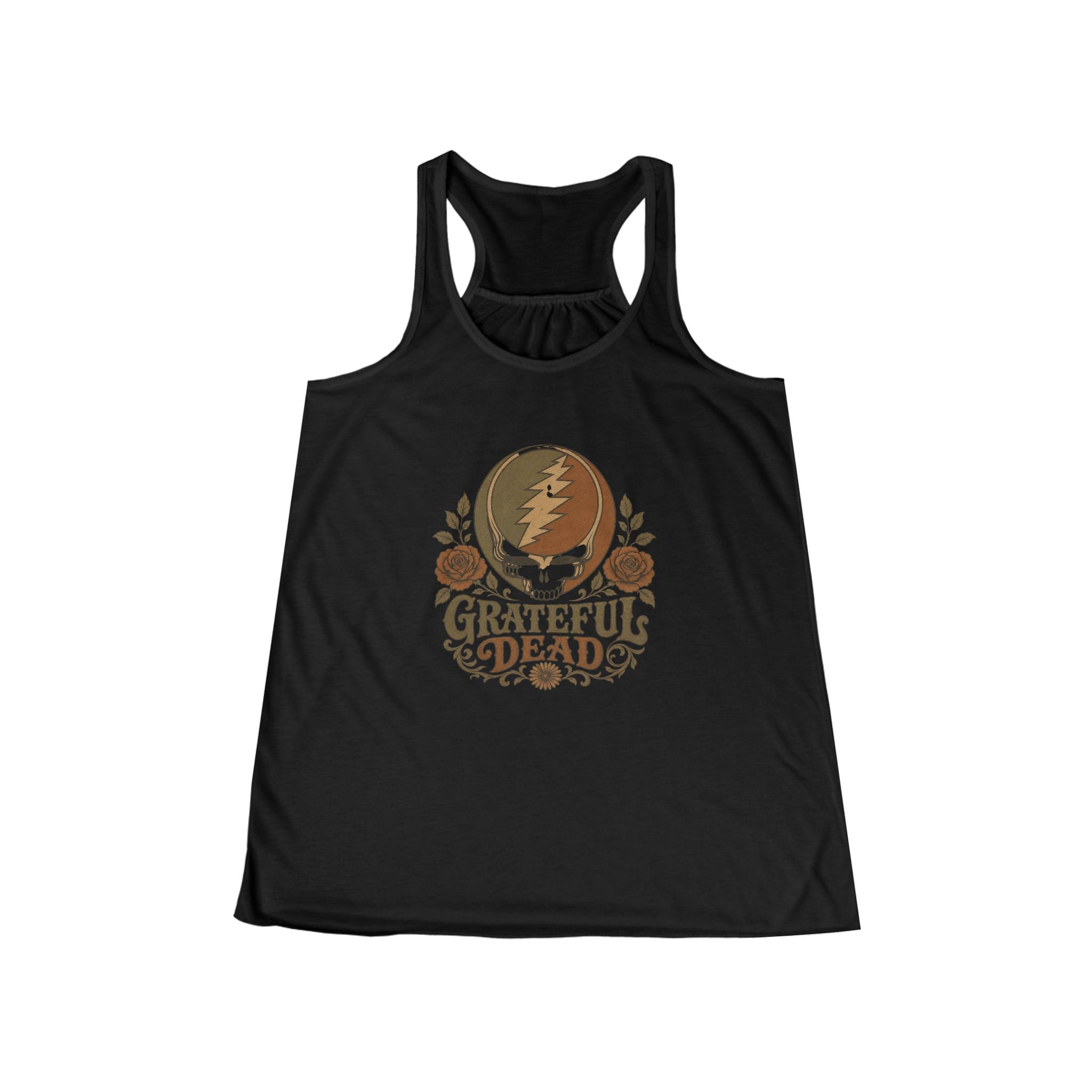 Grateful Dead Steal Your Face Floral Skull Tank, gift for deadhead, gift for her