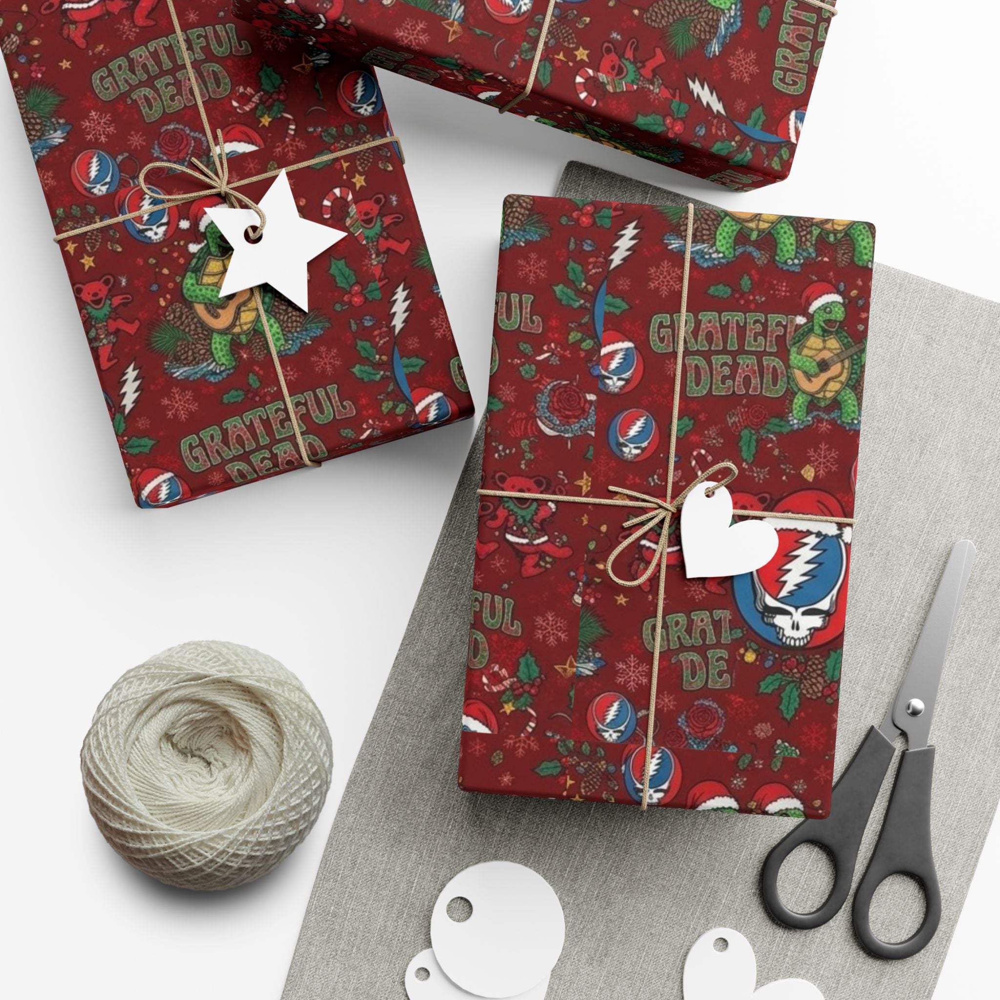 Grateful Dead Pattern Gift Wrap Papers | Christmas Holiday Wrapping Paper