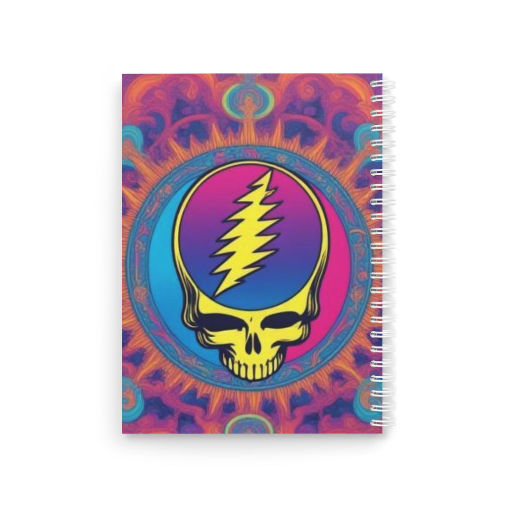 Lightning Skull psychedelic spiral notebook | Grateful Dead inspired journal