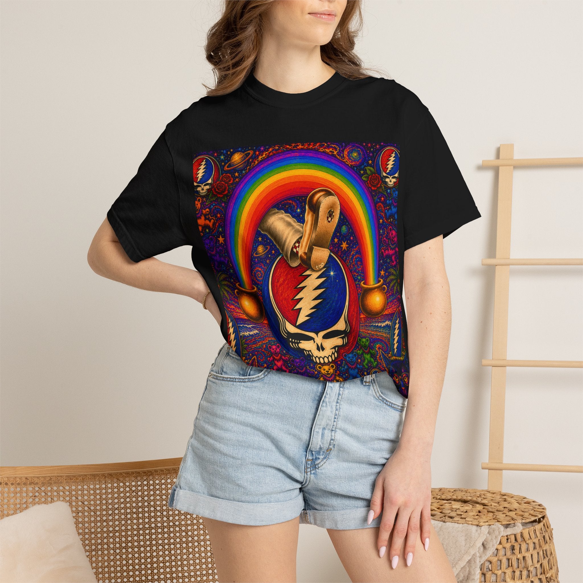 Steal Your Face Skull with RainbowT-Shirt | Psychedelic Rock Tee
