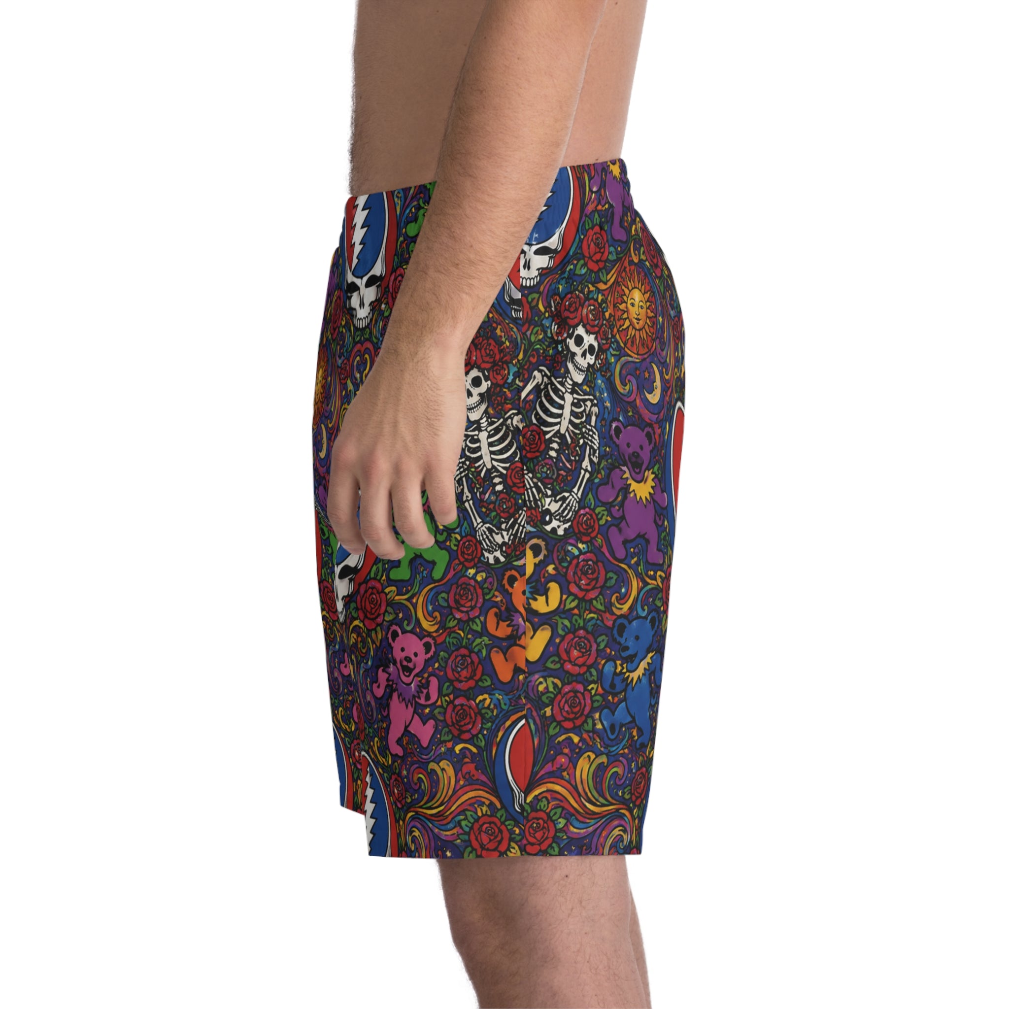 Grateful Dead Steal Your Face & Dancing Bears Beach Shorts | Psychedelic AOP Swim